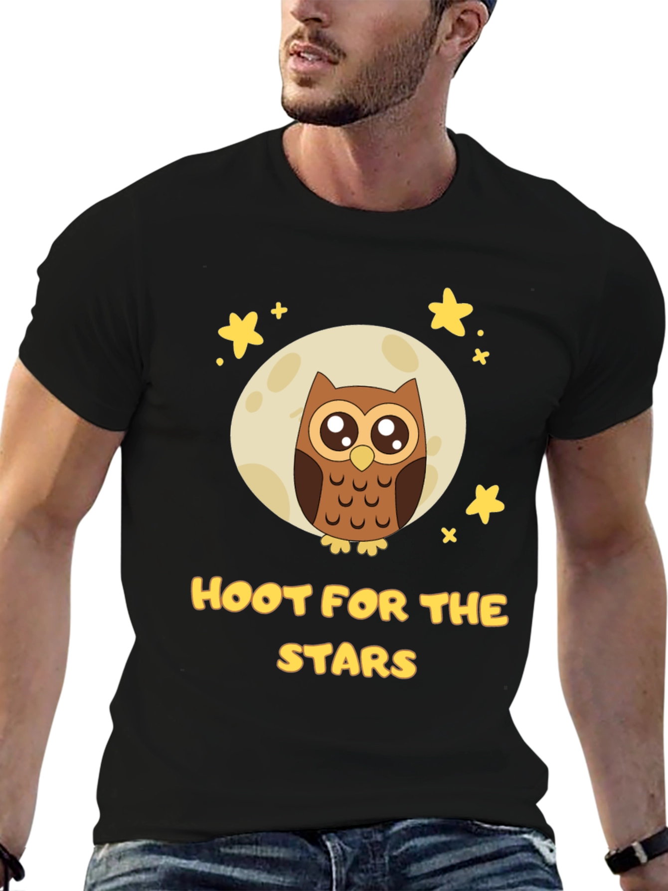 Black Hoot For The Stars Owl Graphic T-Shirt view 6
