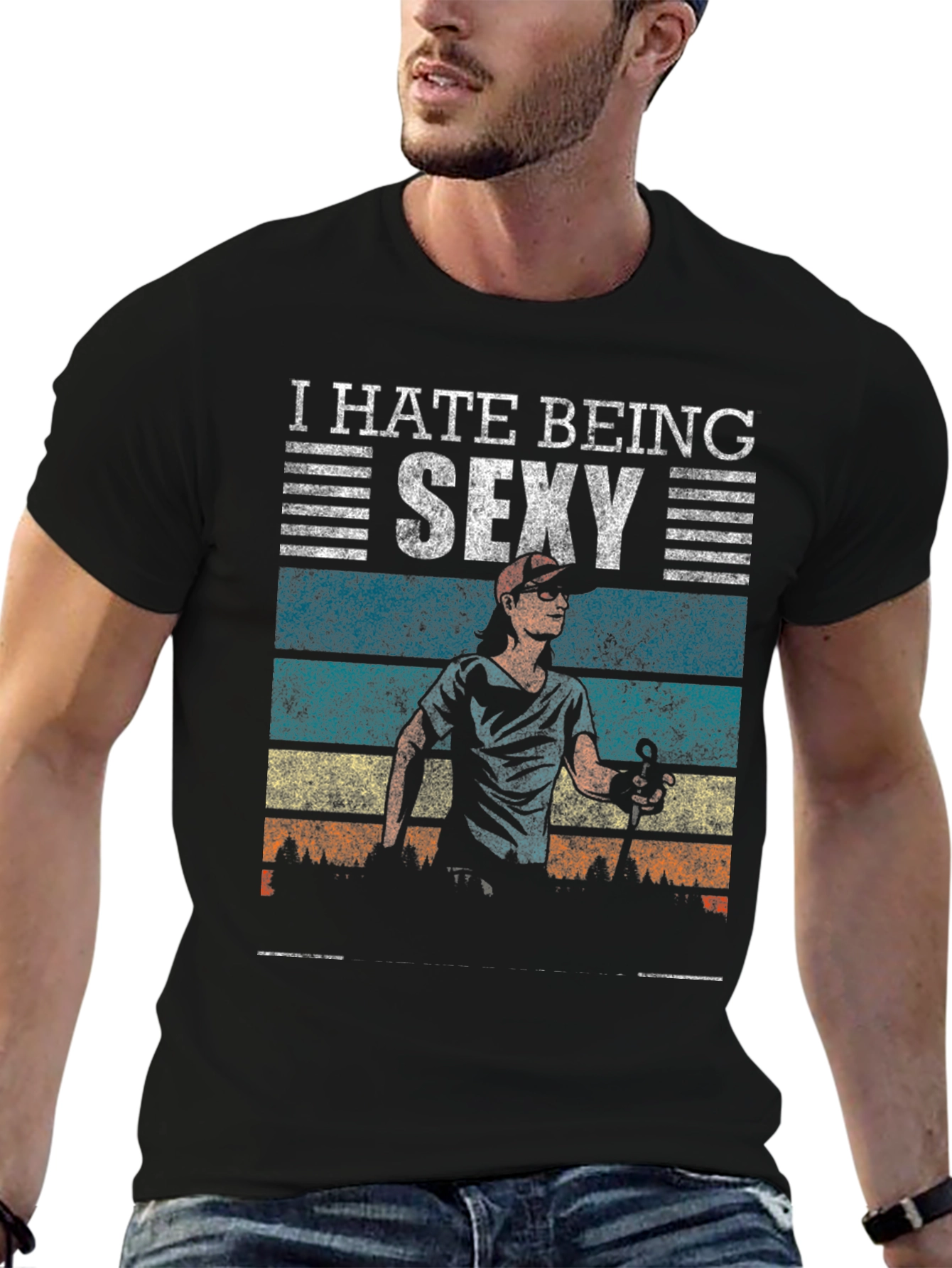 Black I Hate Being Sexy T-Shirt view 6