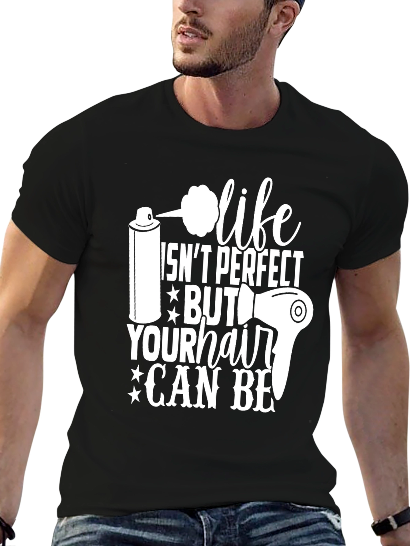 Black Life Isn't Perfect Hair Stylist Graphic T-Shirt view 6