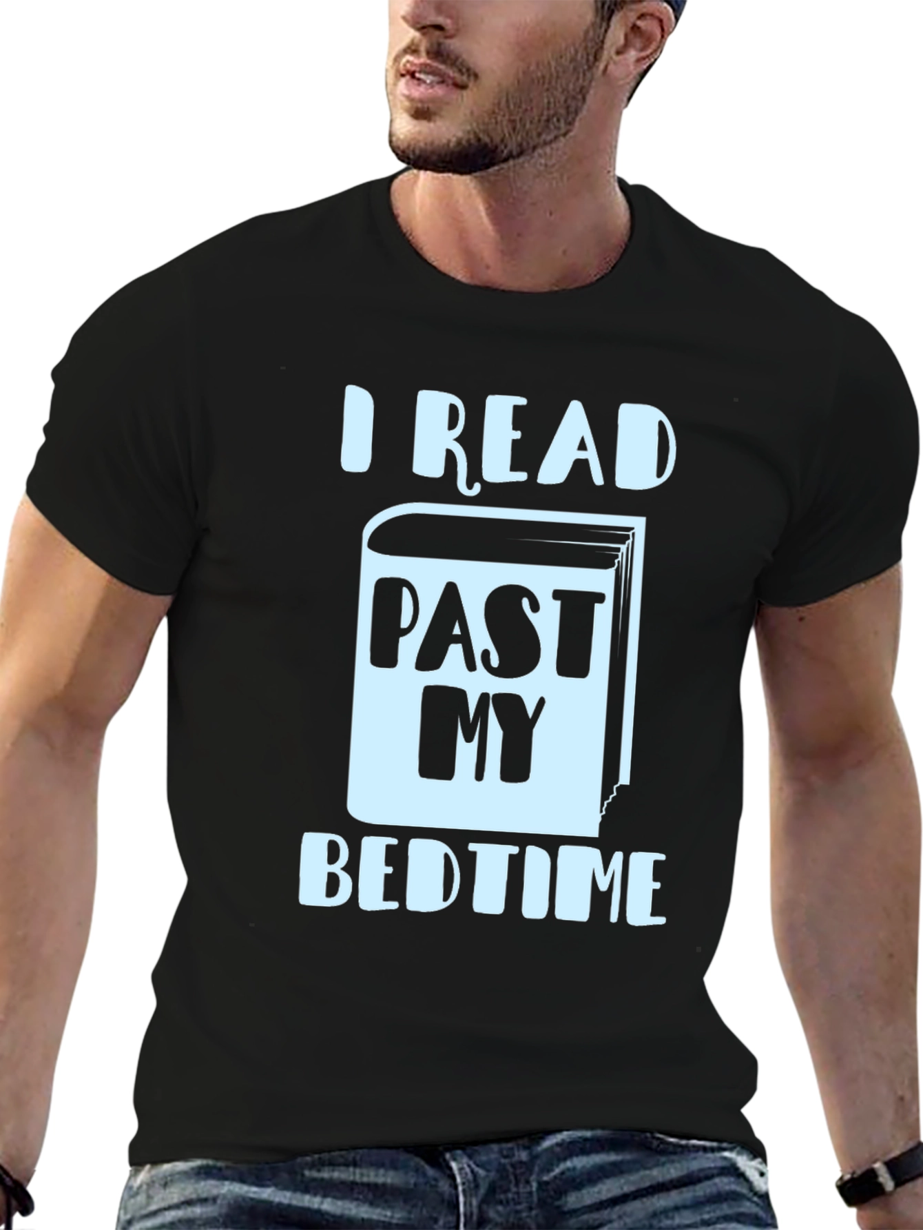 Black I Read Past My Bedtime Novelty T-Shirt view 6