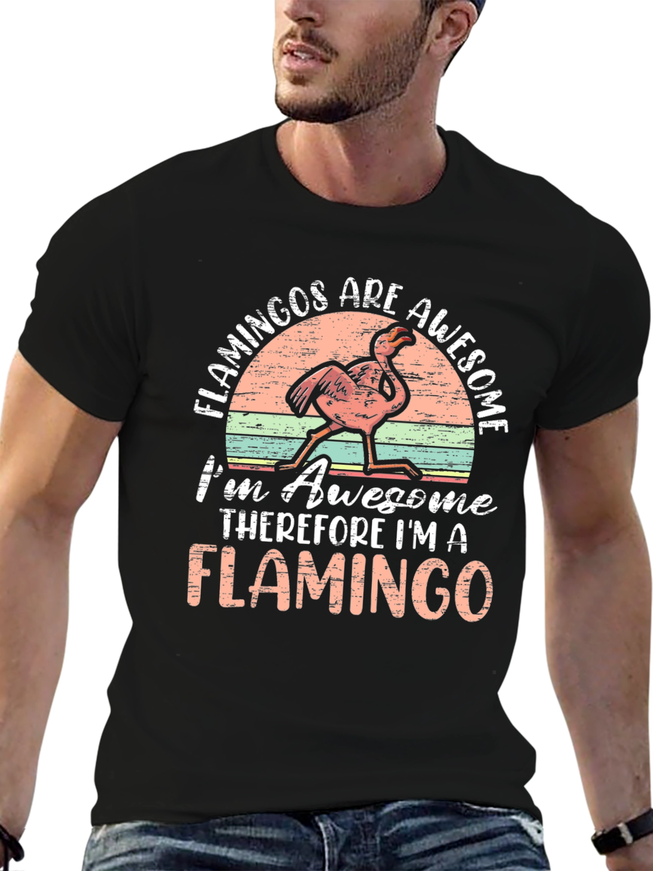 Black Flamingos are Awesome T-Shirt view 6