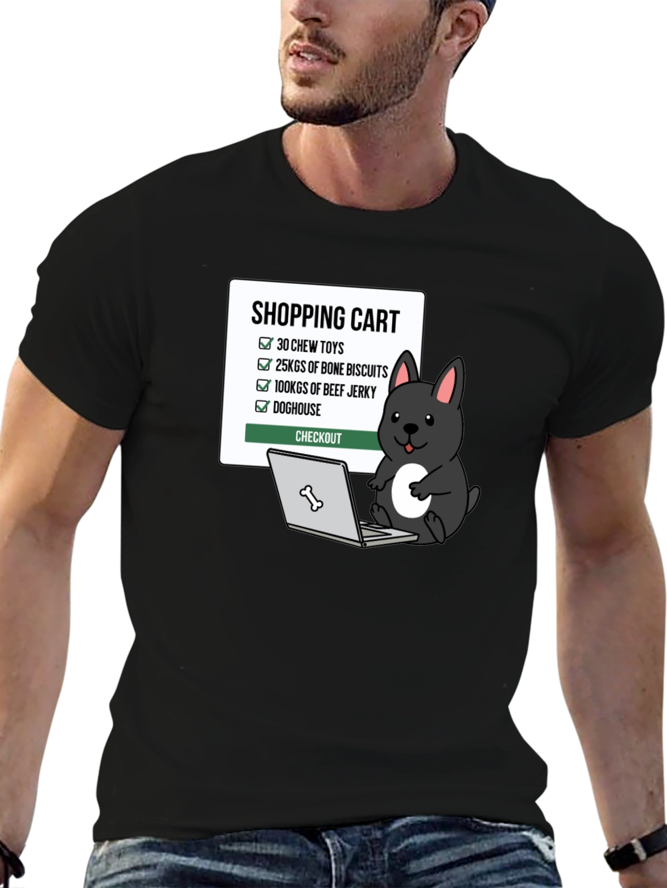 Funny Dog Shopping Cart T-Shirt - 6