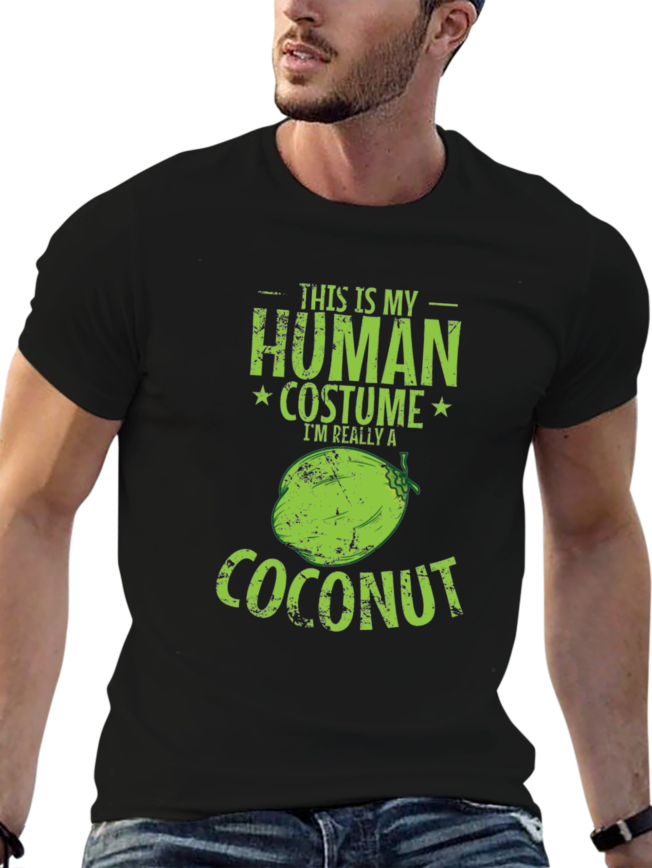 Black Human Costume Coconut Graphic Tee view 6
