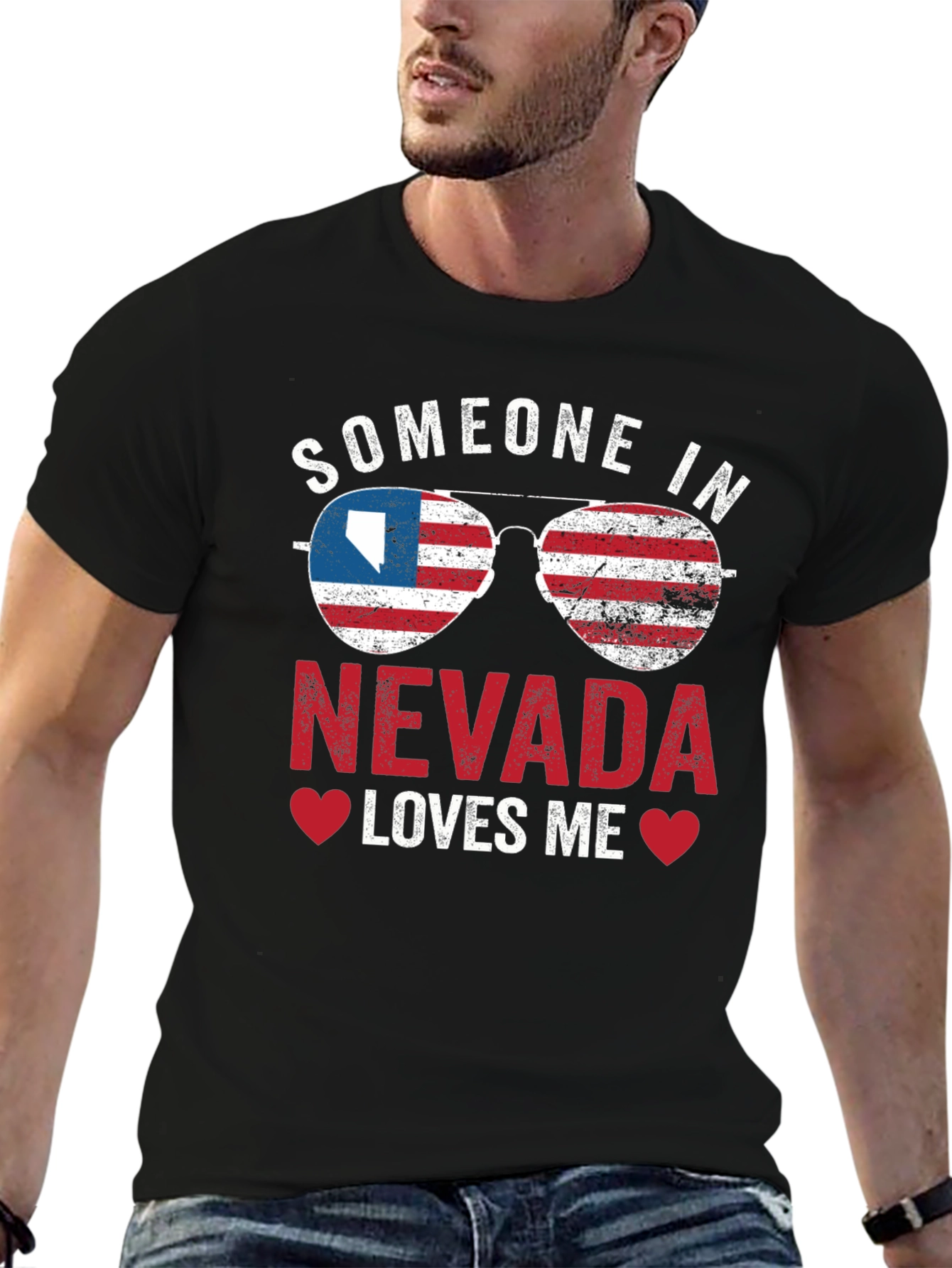 Black Nevada Loves Me Graphic T-Shirt view 6