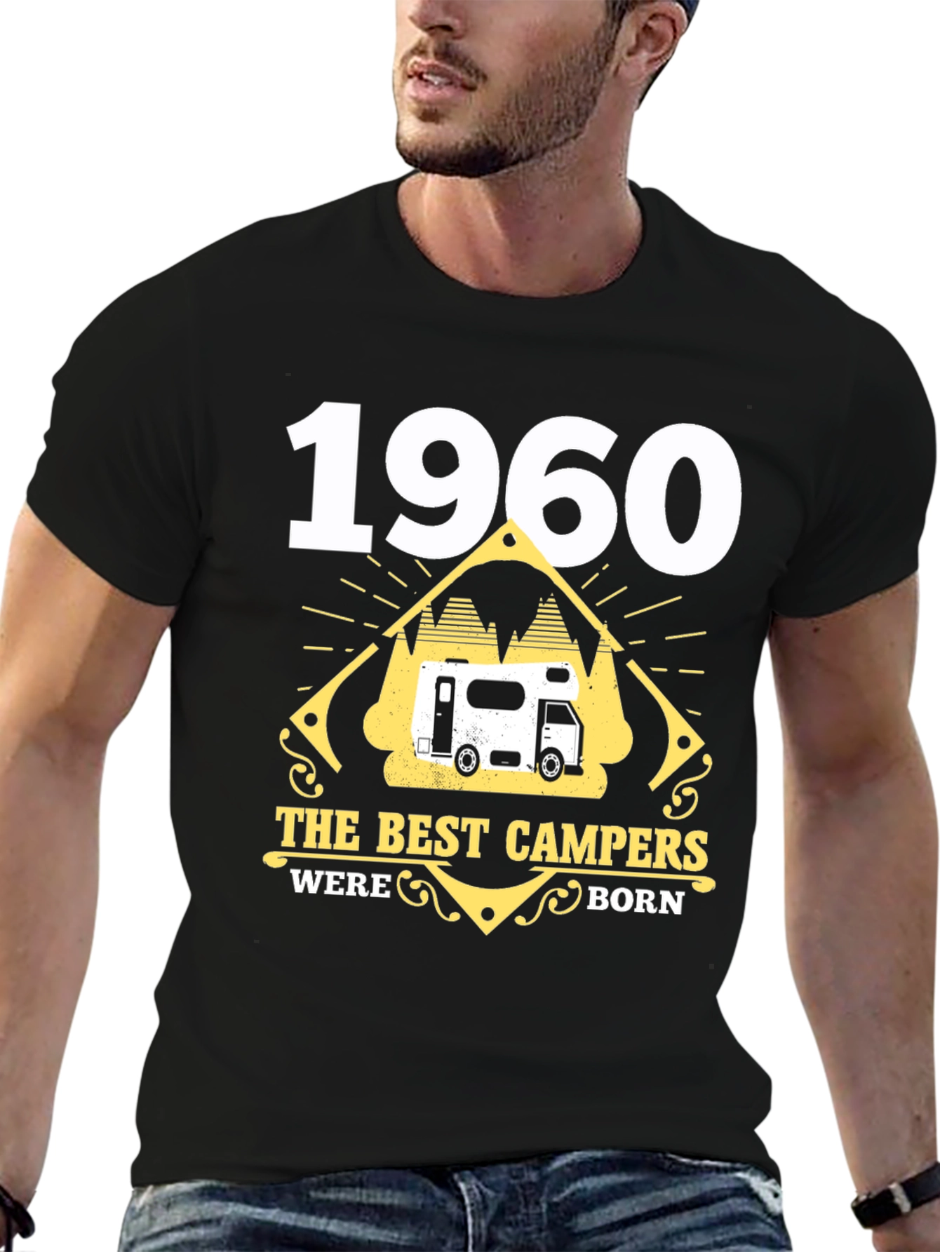 Black 1960 The Best Campers Were Born T-Shirt view 6