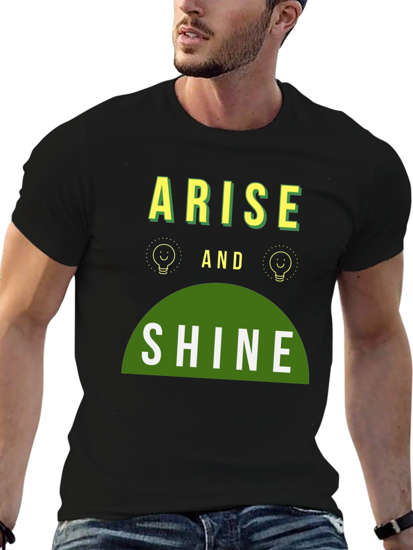 Black Arise and Shine Graphic Tee - Black Cotton Blend view 6