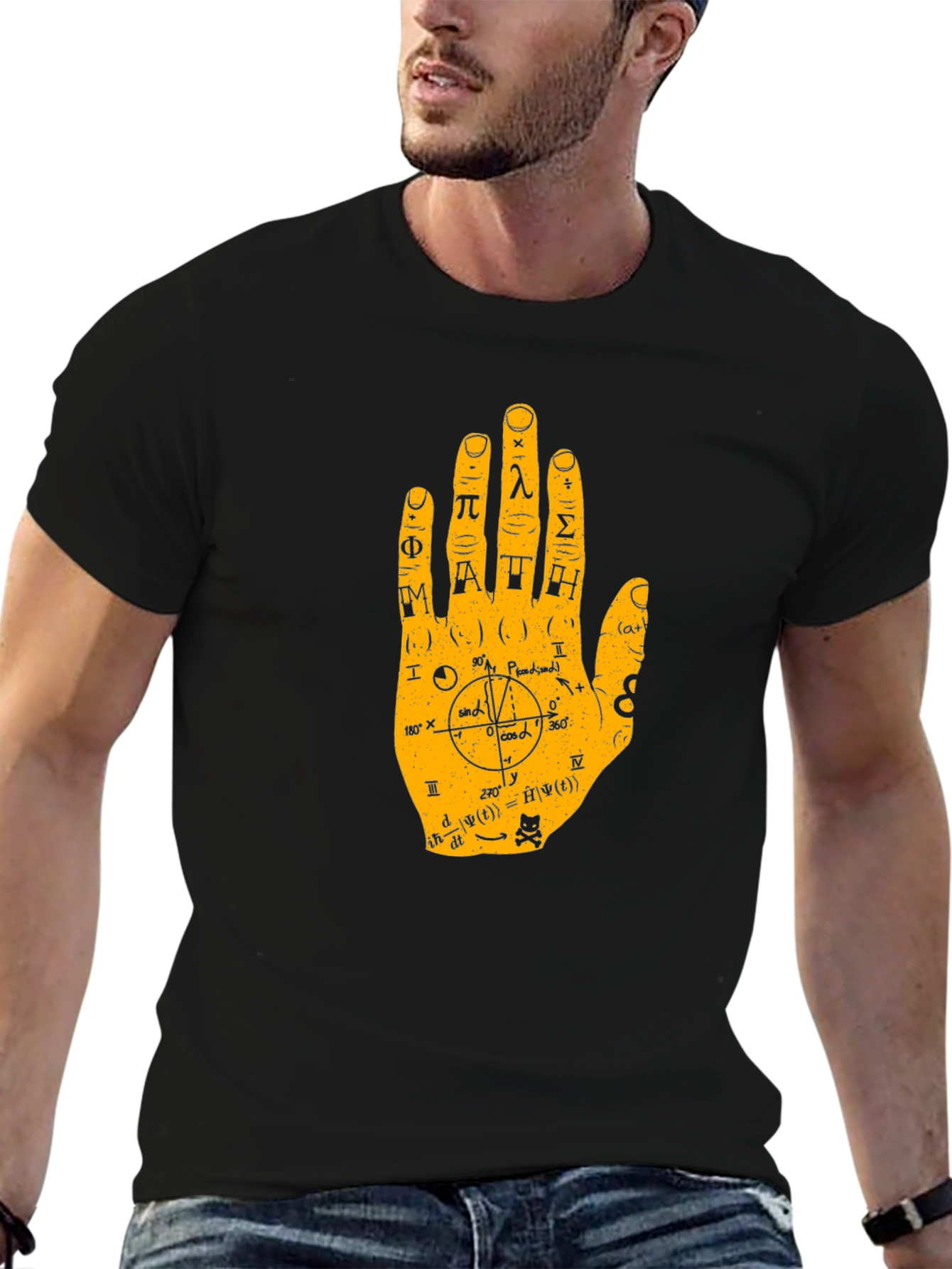 Black Math Hand Graphic Tee - Black view 6
