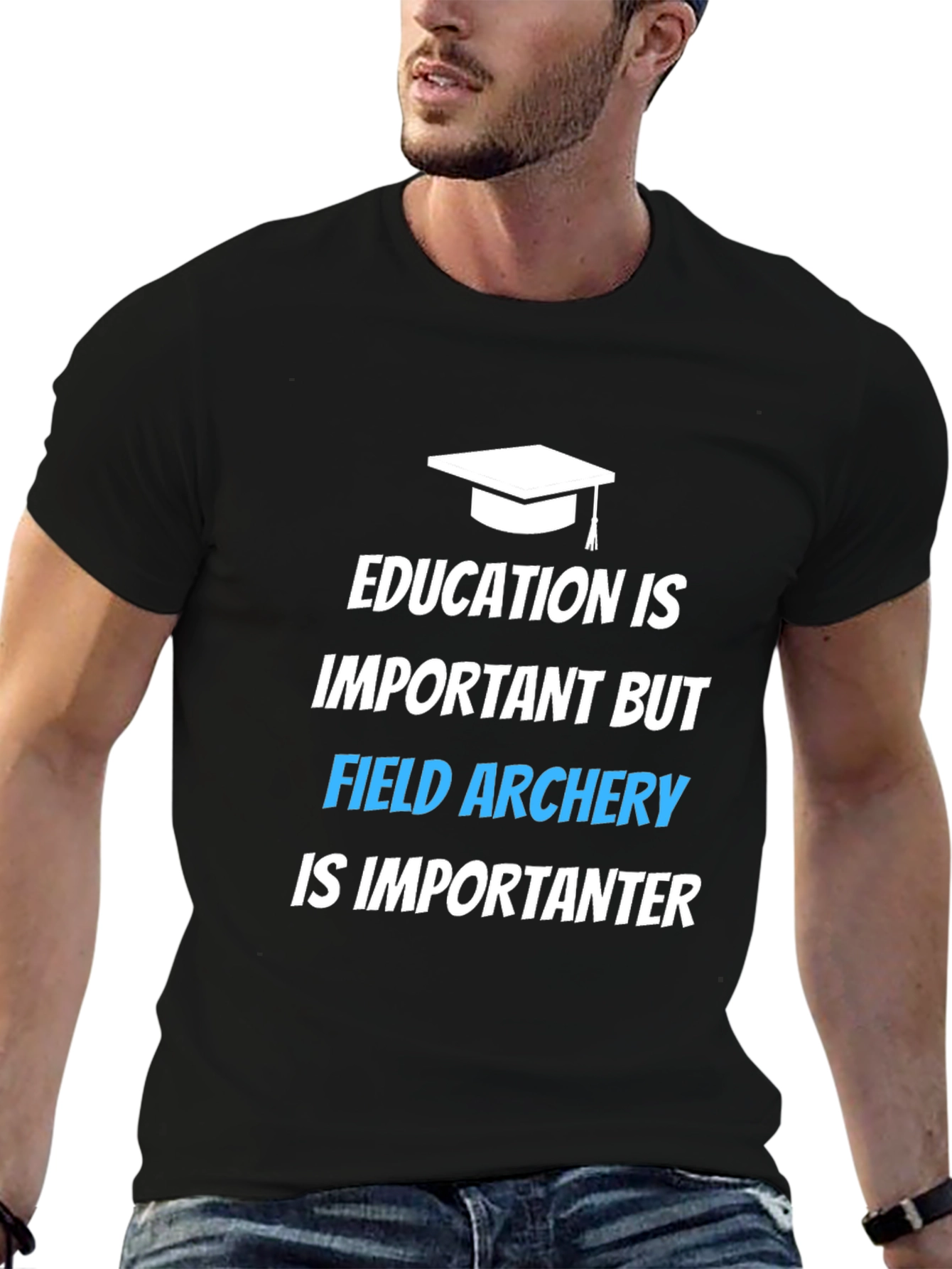 Black Field Archery T-Shirt: Education Is Important view 6