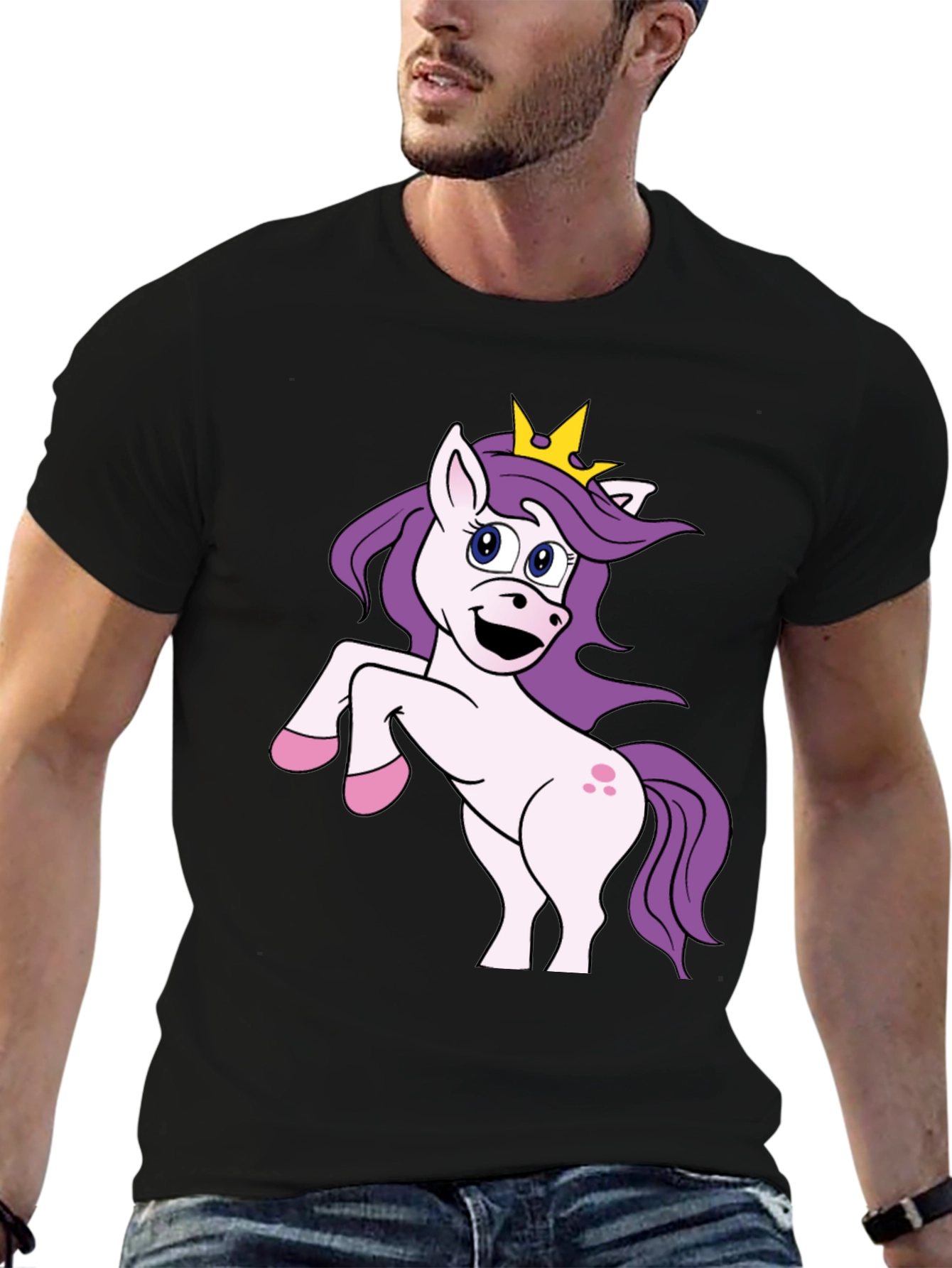 Black Unicorn Graphic Black T-Shirt view 6