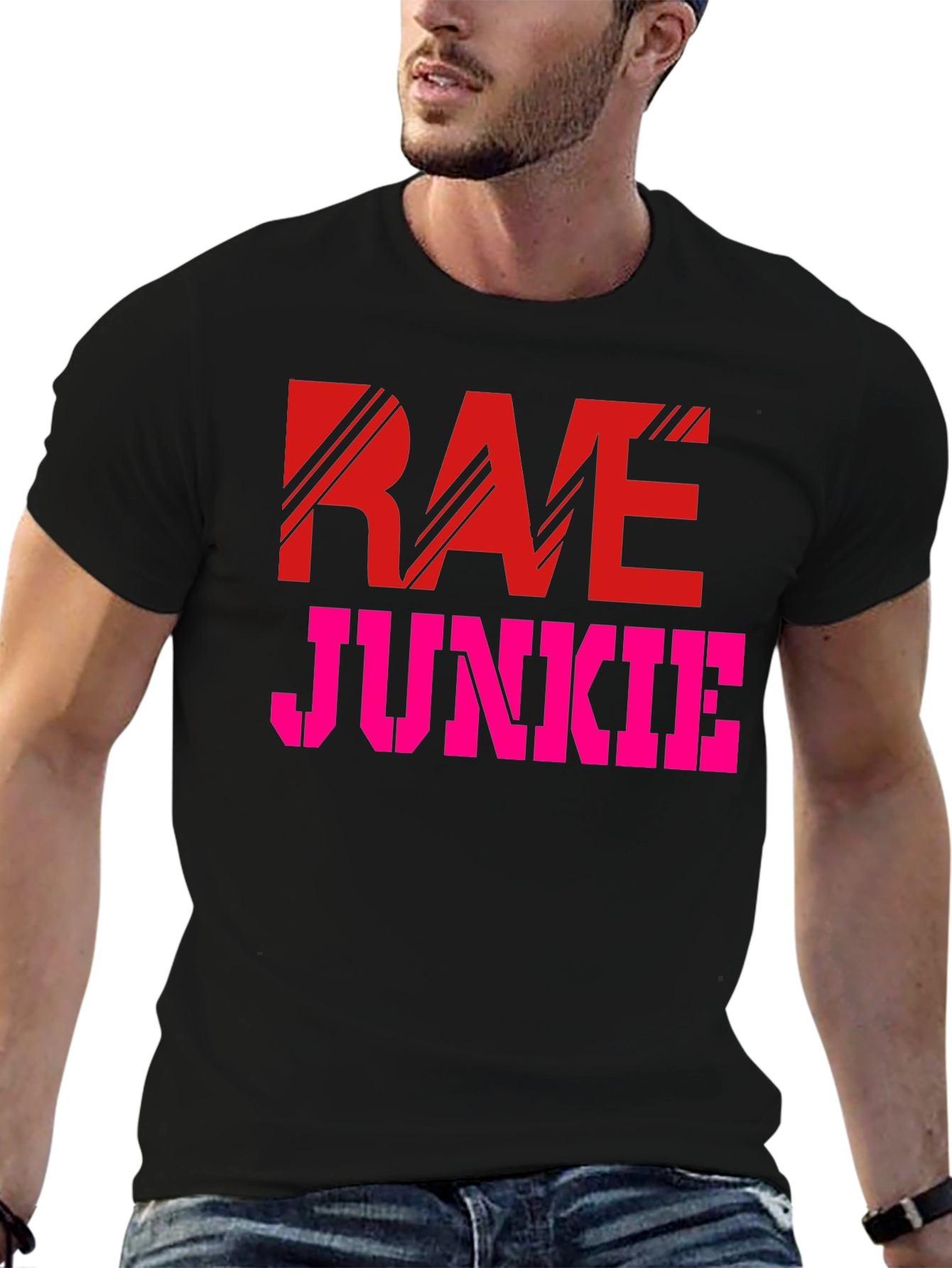 Black Rae Junkie Graphic T-Shirt - Black view 6
