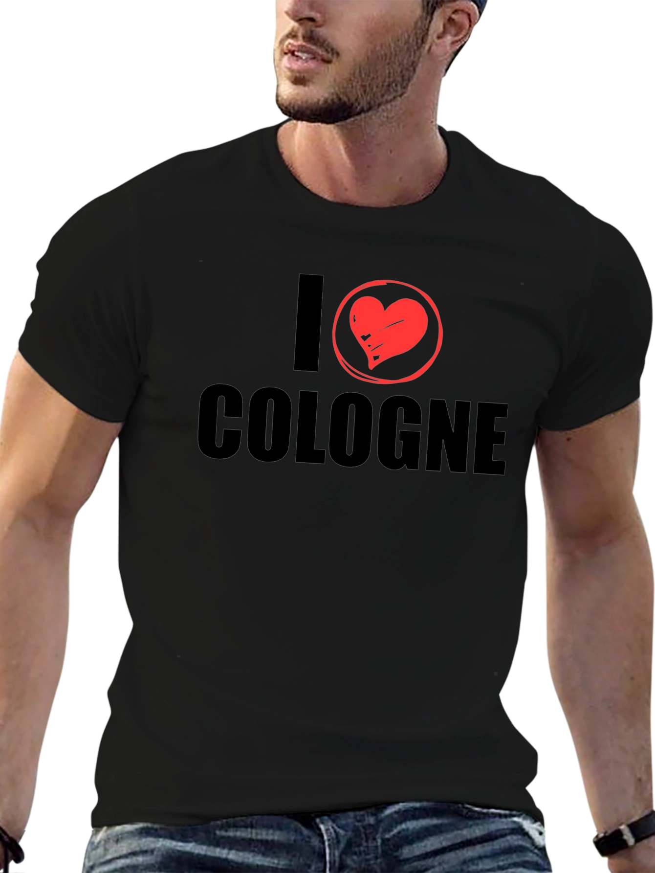 Black I Heart Cologne Black Graphic T-Shirt view 6