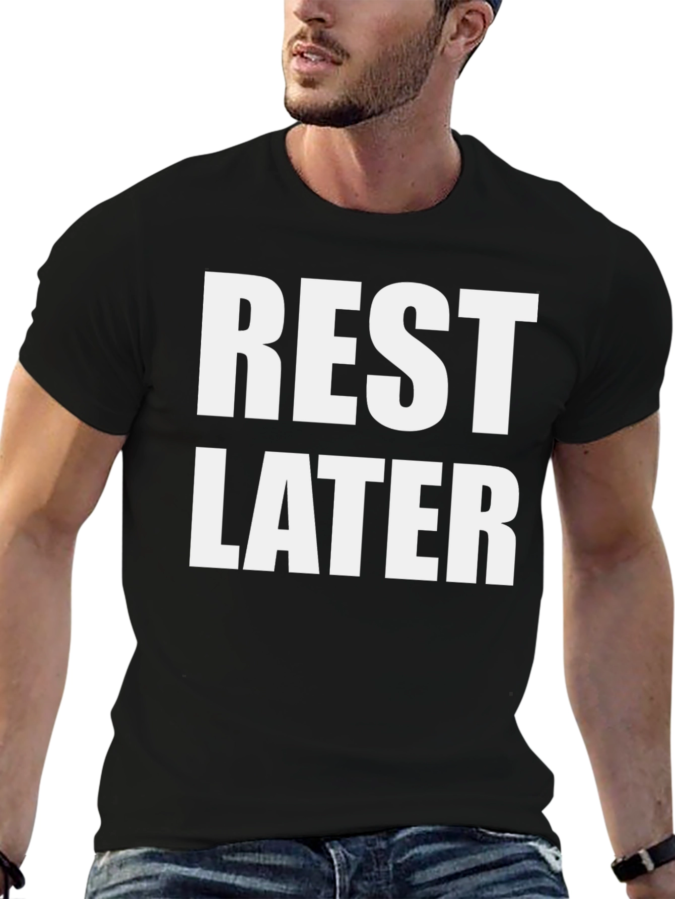 Black Rest Later Black Graphic Tee view 6