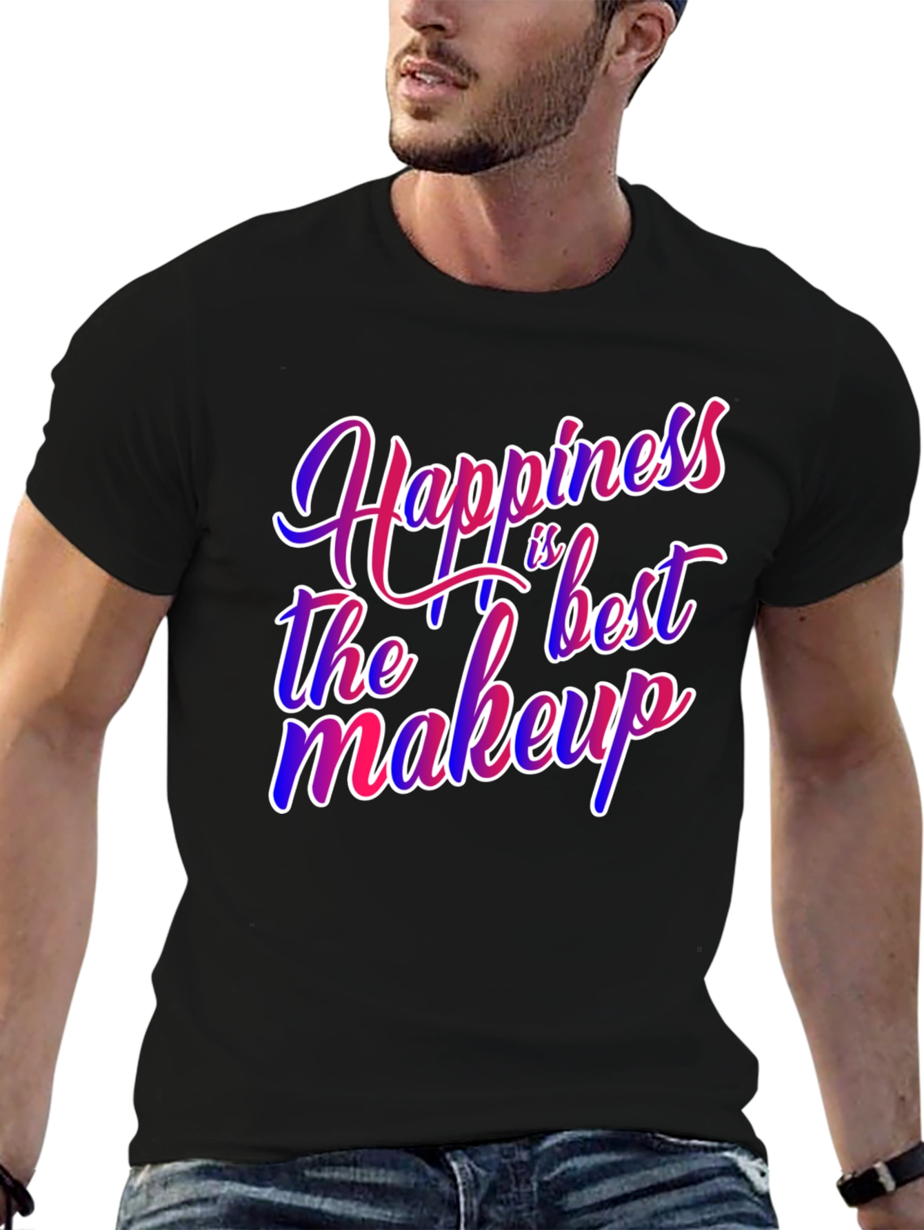 Black Happiness is the Best Makeup Graphic Tee view 6