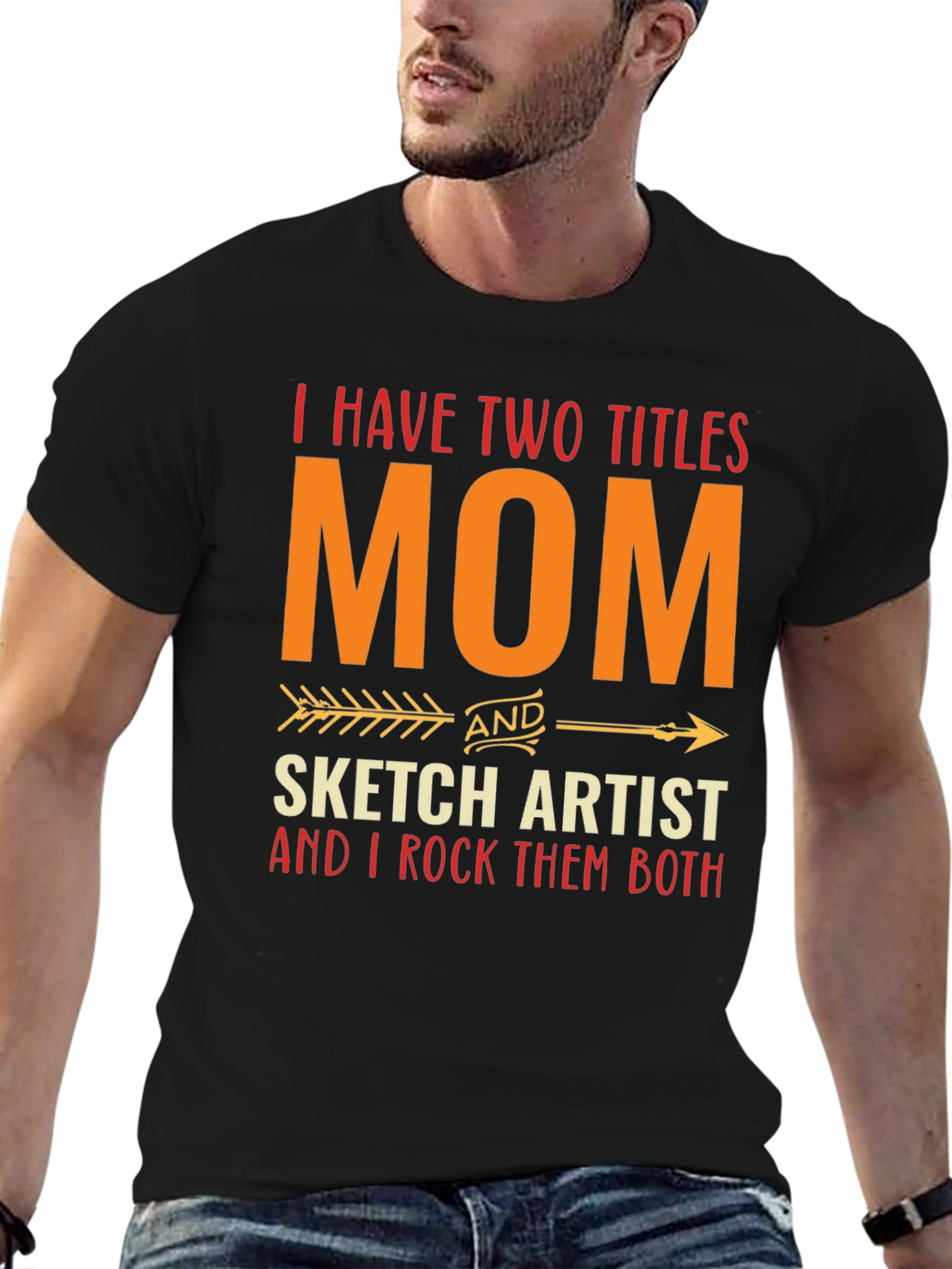 Black Mom and Sketch Artist Graphic T-Shirt view 6