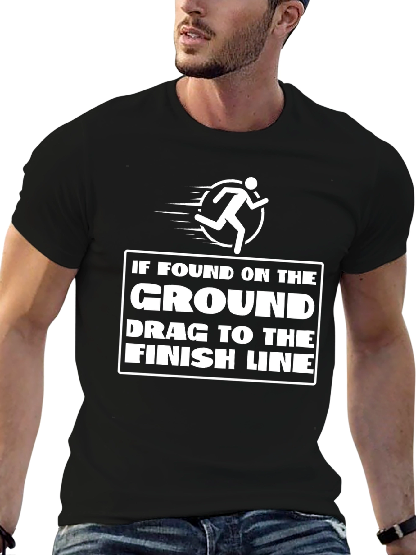 Black Funny Running T-Shirt: If Found on the Ground view 6