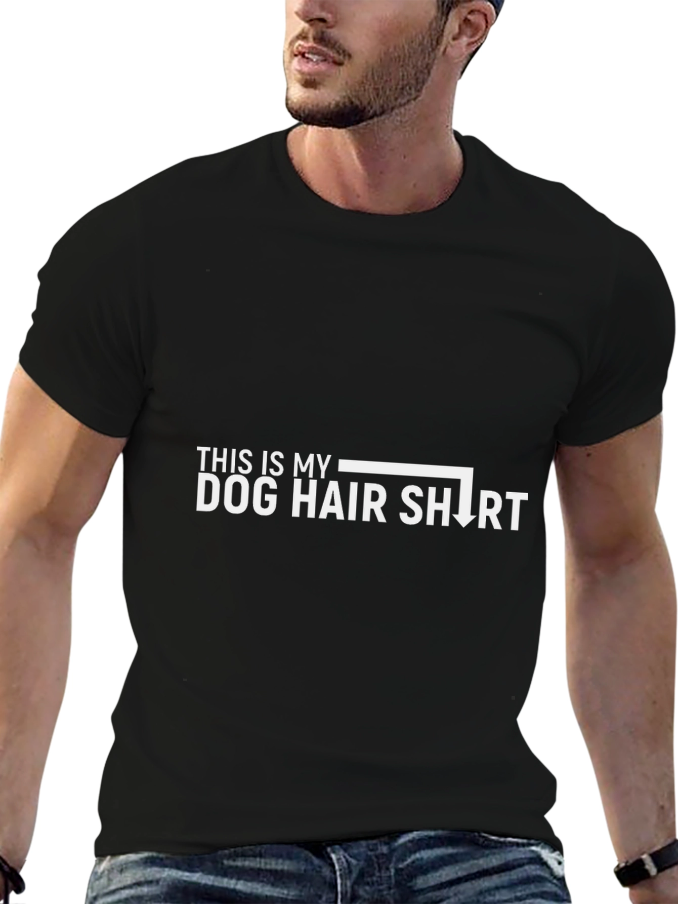 Black Dog Hair Shirt - Novelty Pet Lover Tee view 6