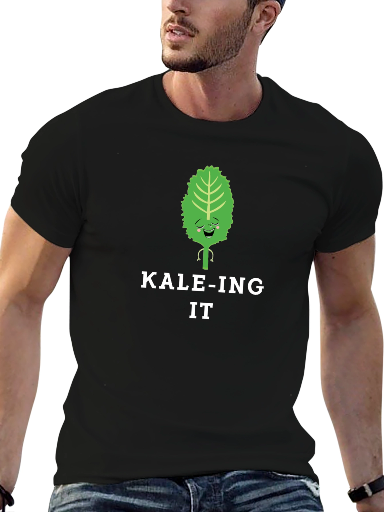 Black Kale-ing It Funny Graphic T-Shirt view 6