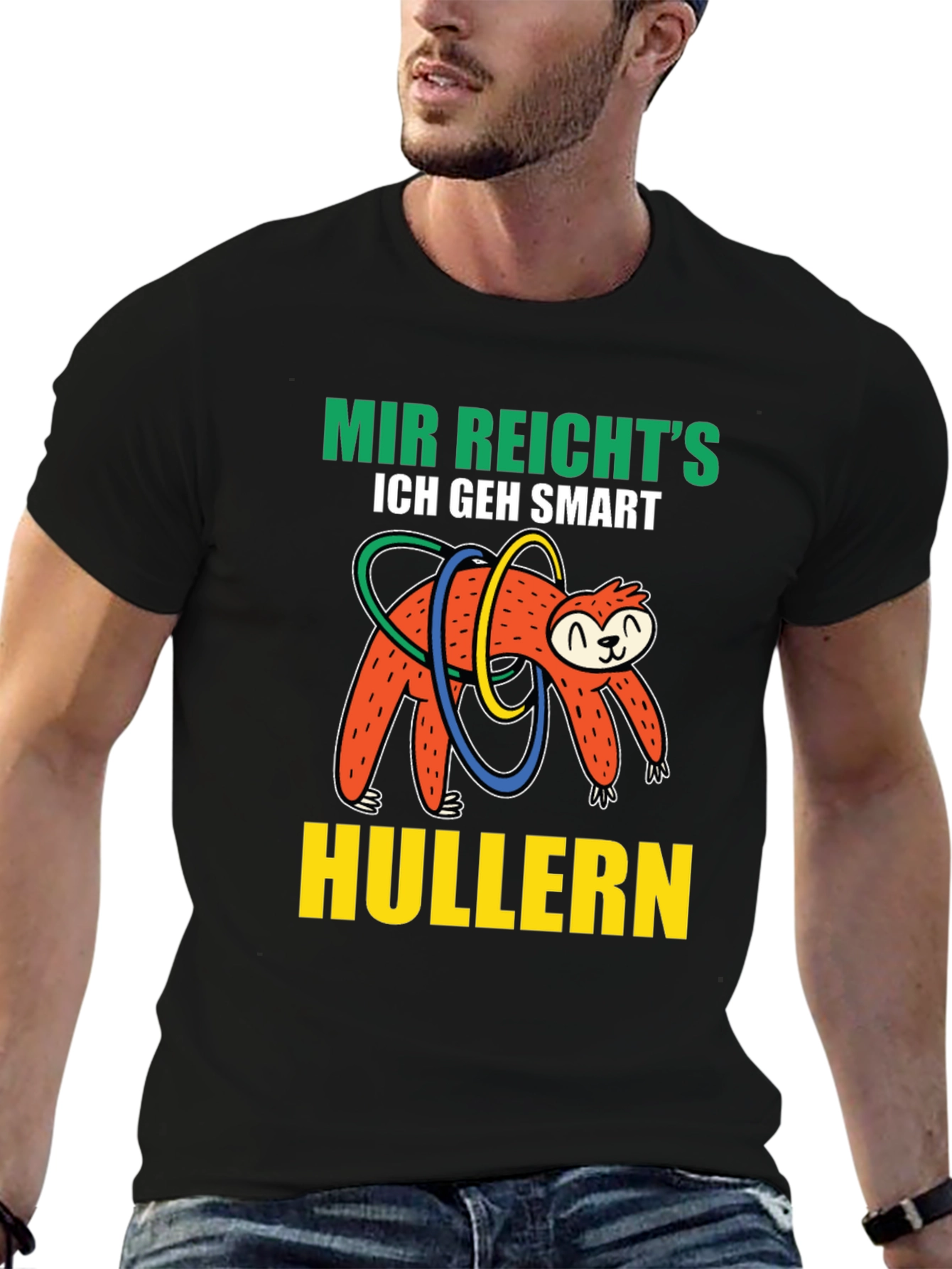 Black Mir Reicht's Sloth Hulla Hooping T-Shirt view 6