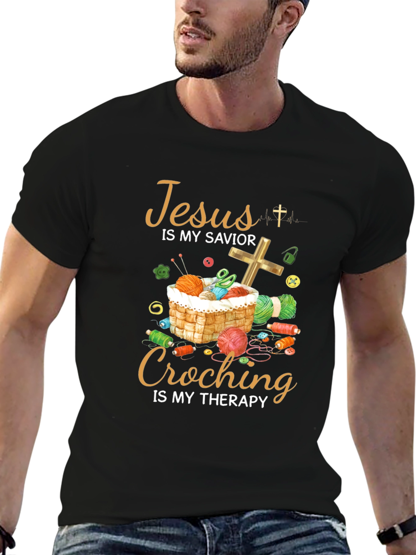Jesus is My Savior Crochet Therapy T-Shirt - 6