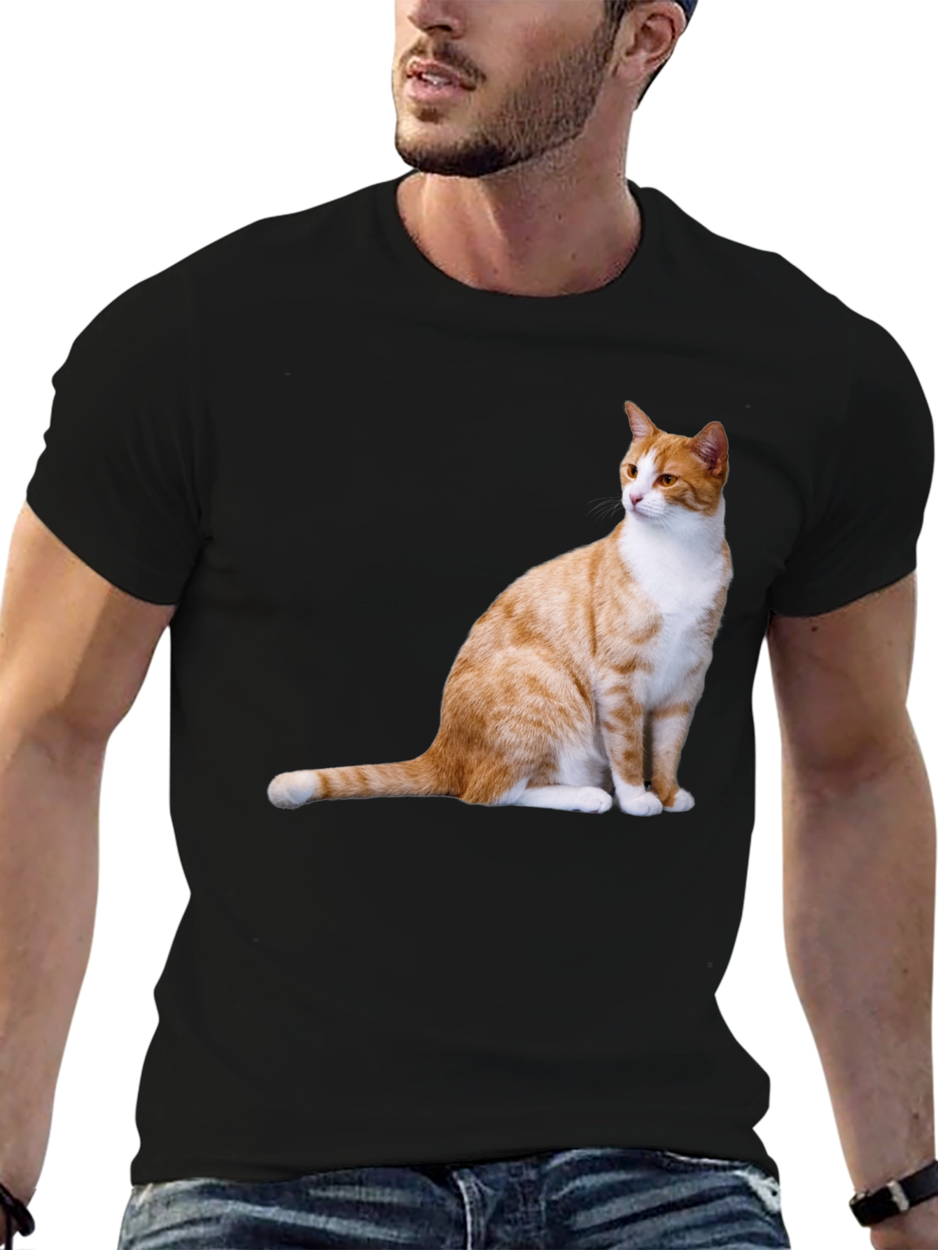 Black Cat Print T-Shirt view 6