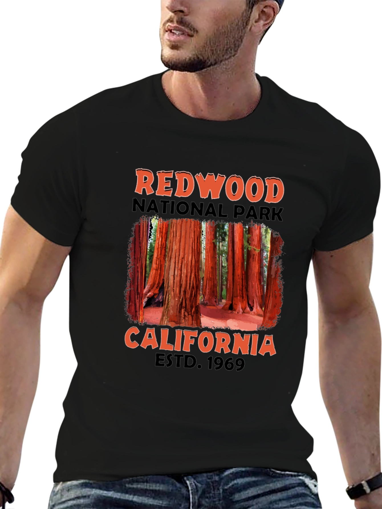 Black Redwood National Park Black T-Shirt view 6
