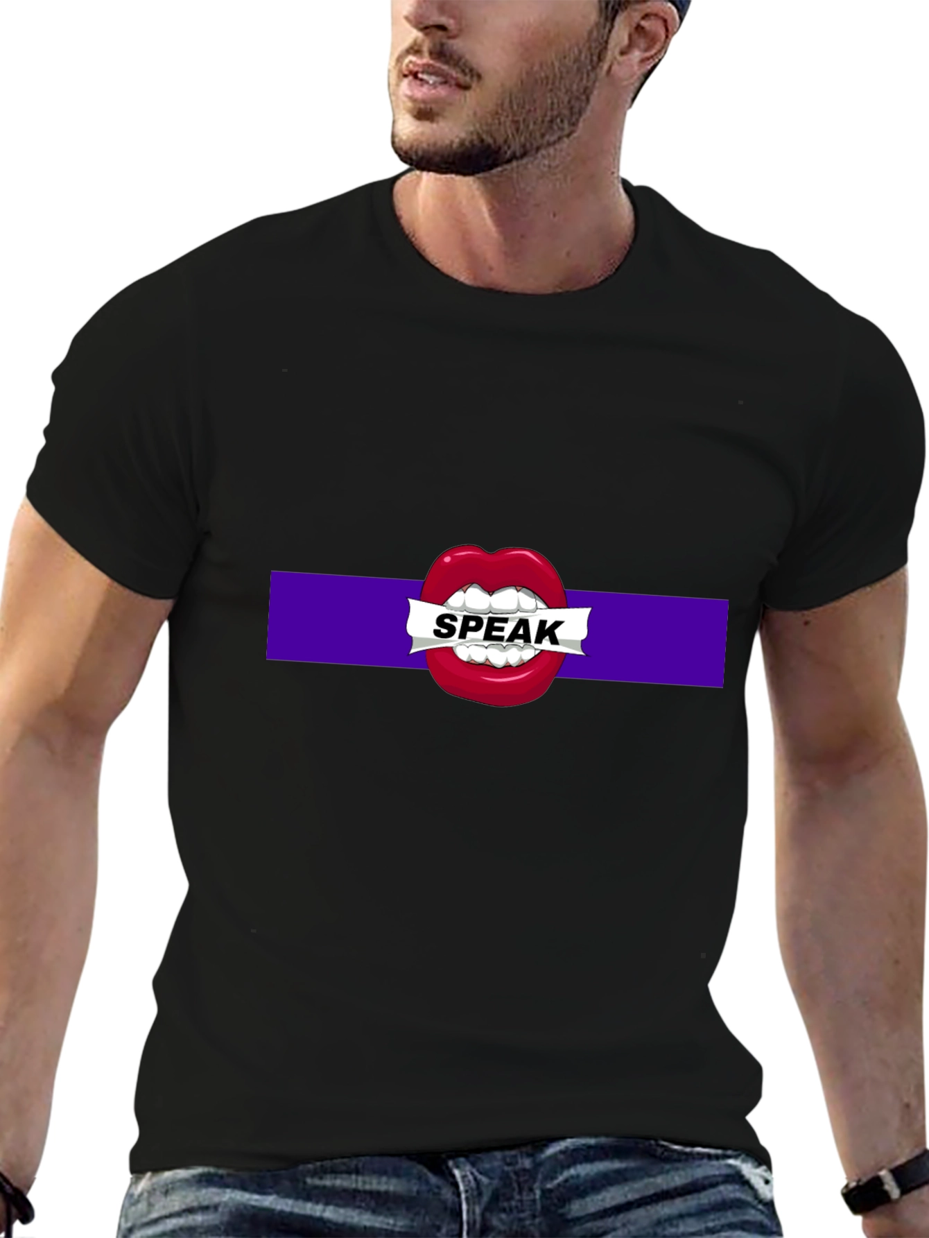 Black Speak Up Graphic Tee - Bold Expression T-Shirt view 6