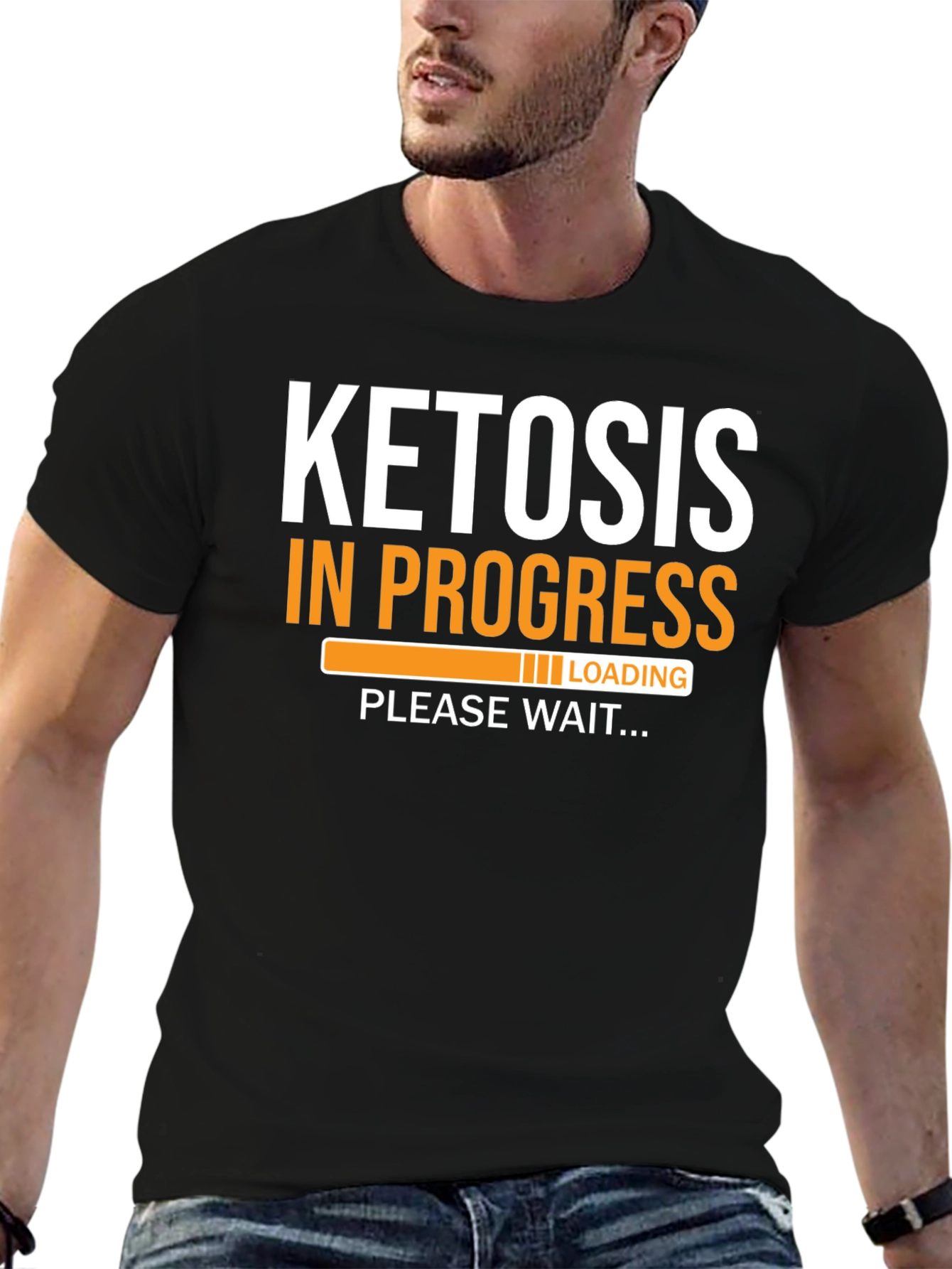 Black Ketosis In Progress Funny Keto Diet T-Shirt view 6