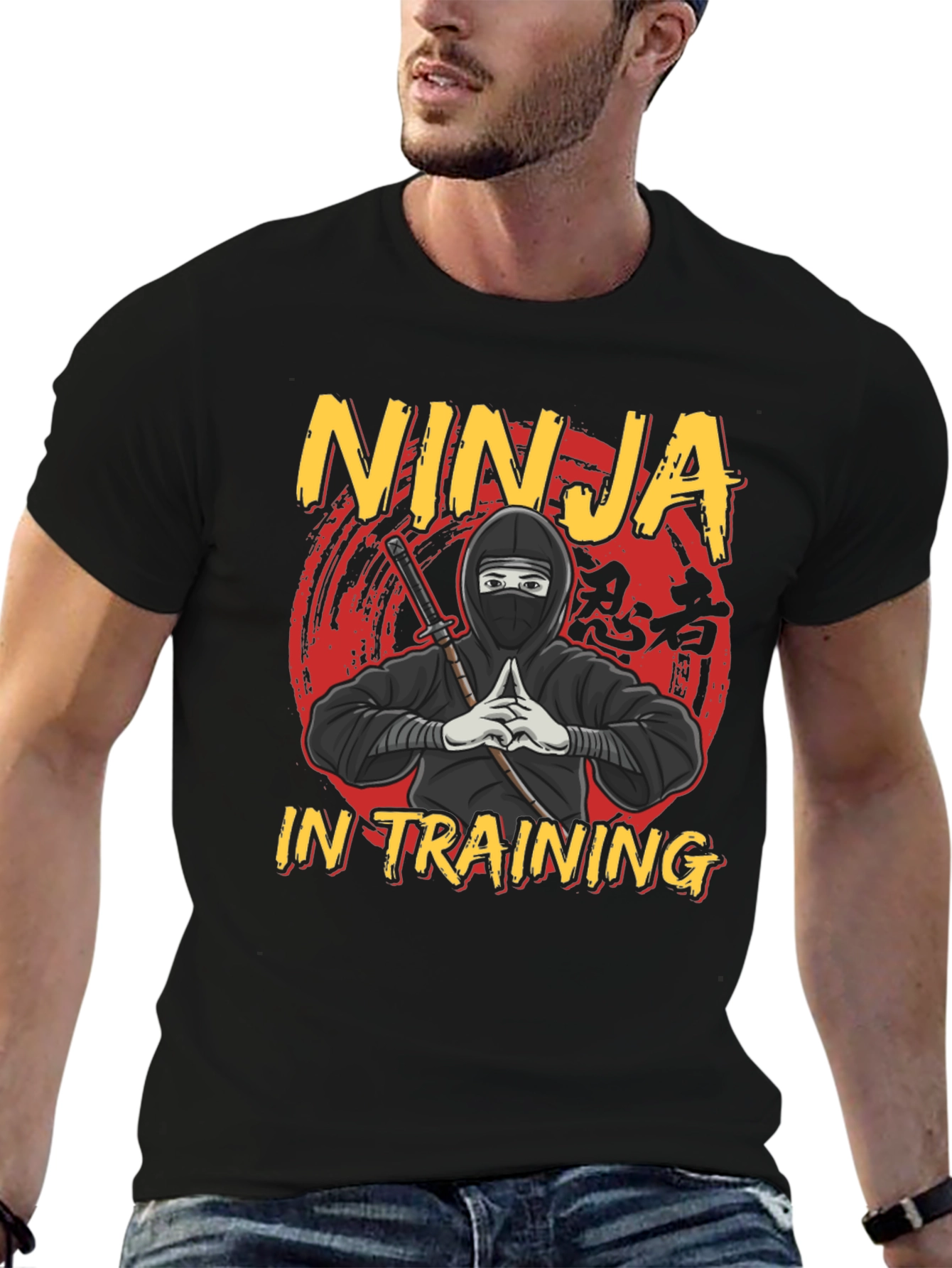 Black Ninja In Training Graphic T-Shirt view 6