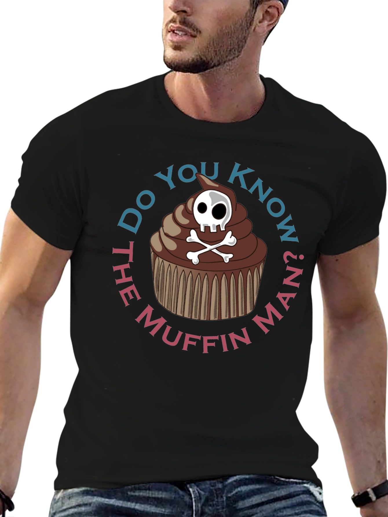 Black Do You Know the Muffin Man? Graphic Tee view 6