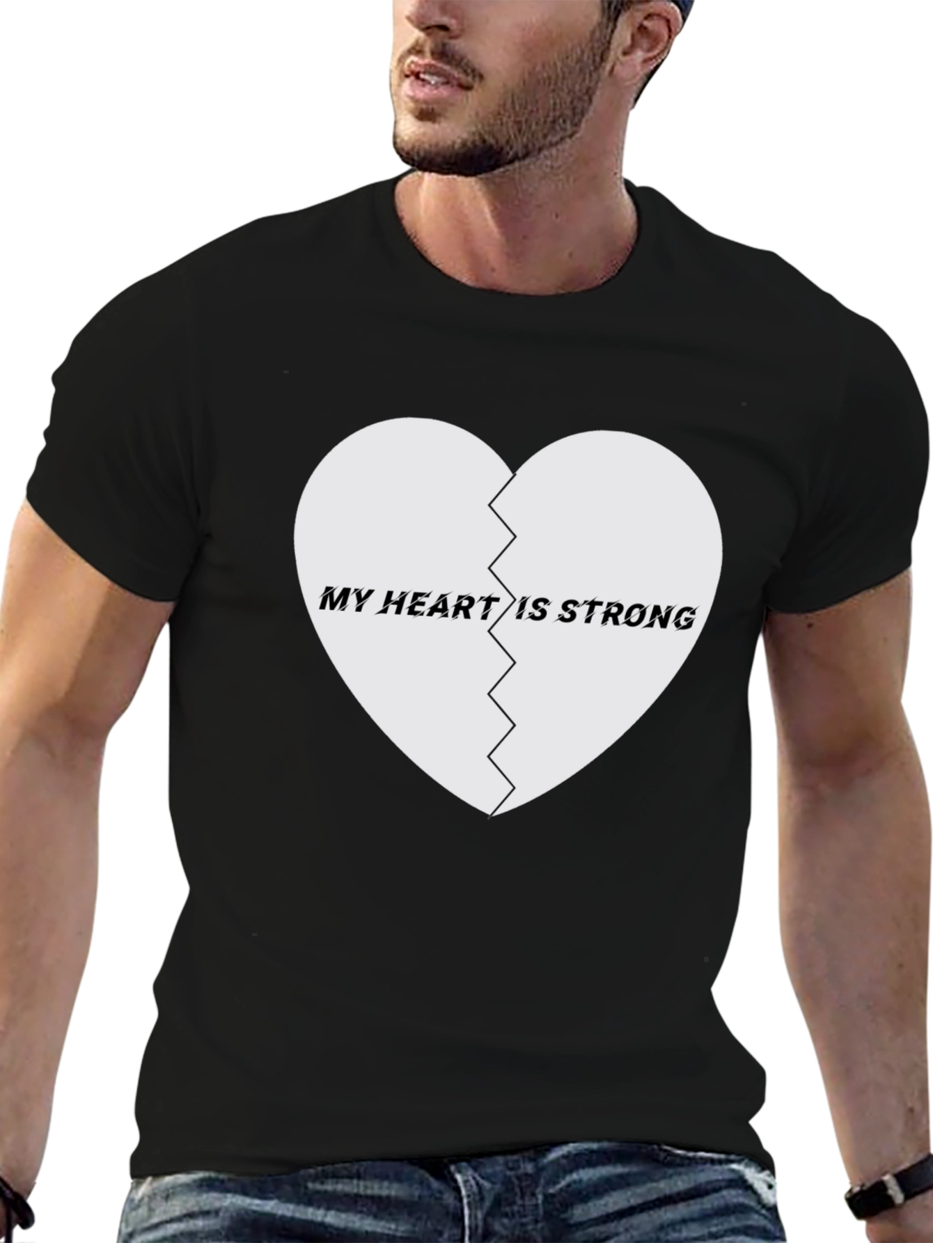 Black My Heart Is Strong Graphic Tee - Black view 6