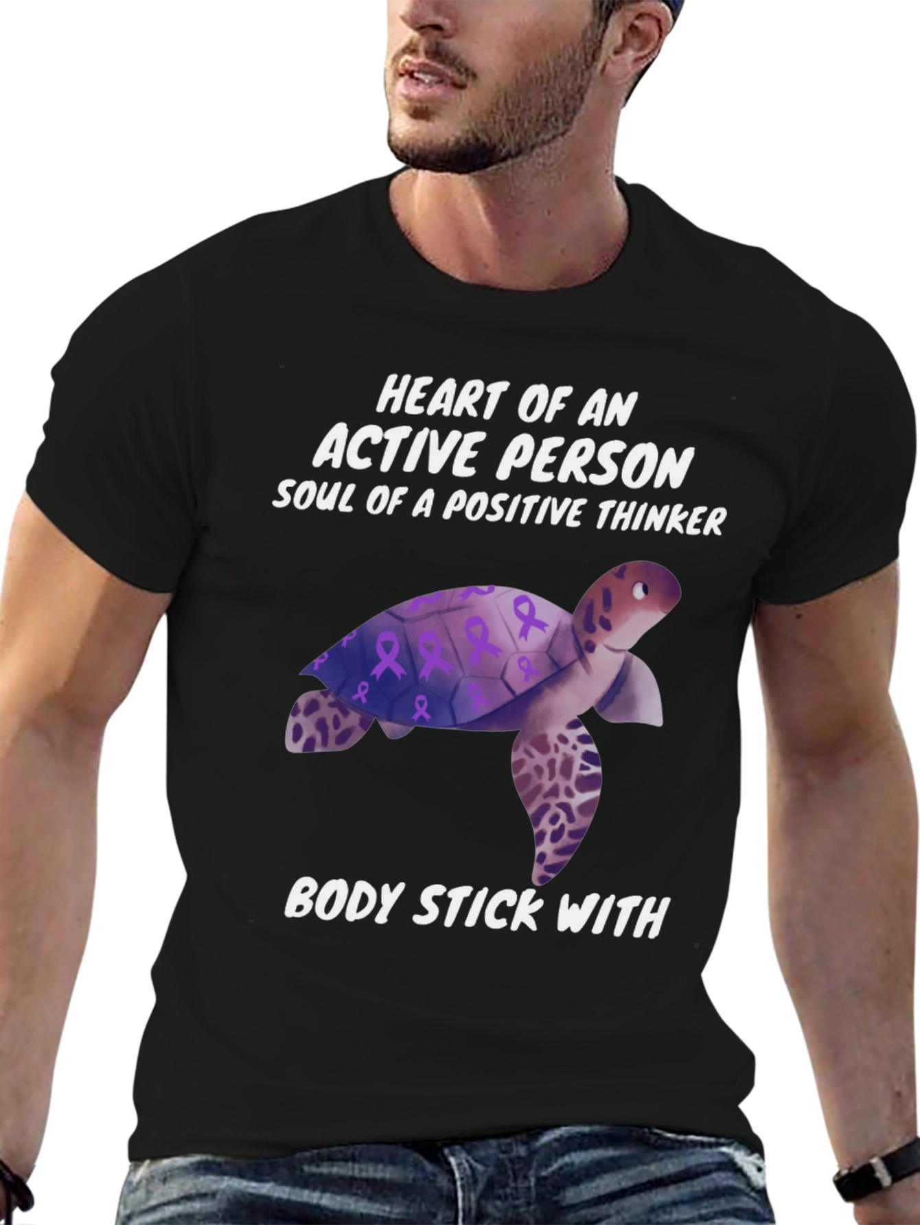 Black Turtle Positive Thinker T-Shirt view 6