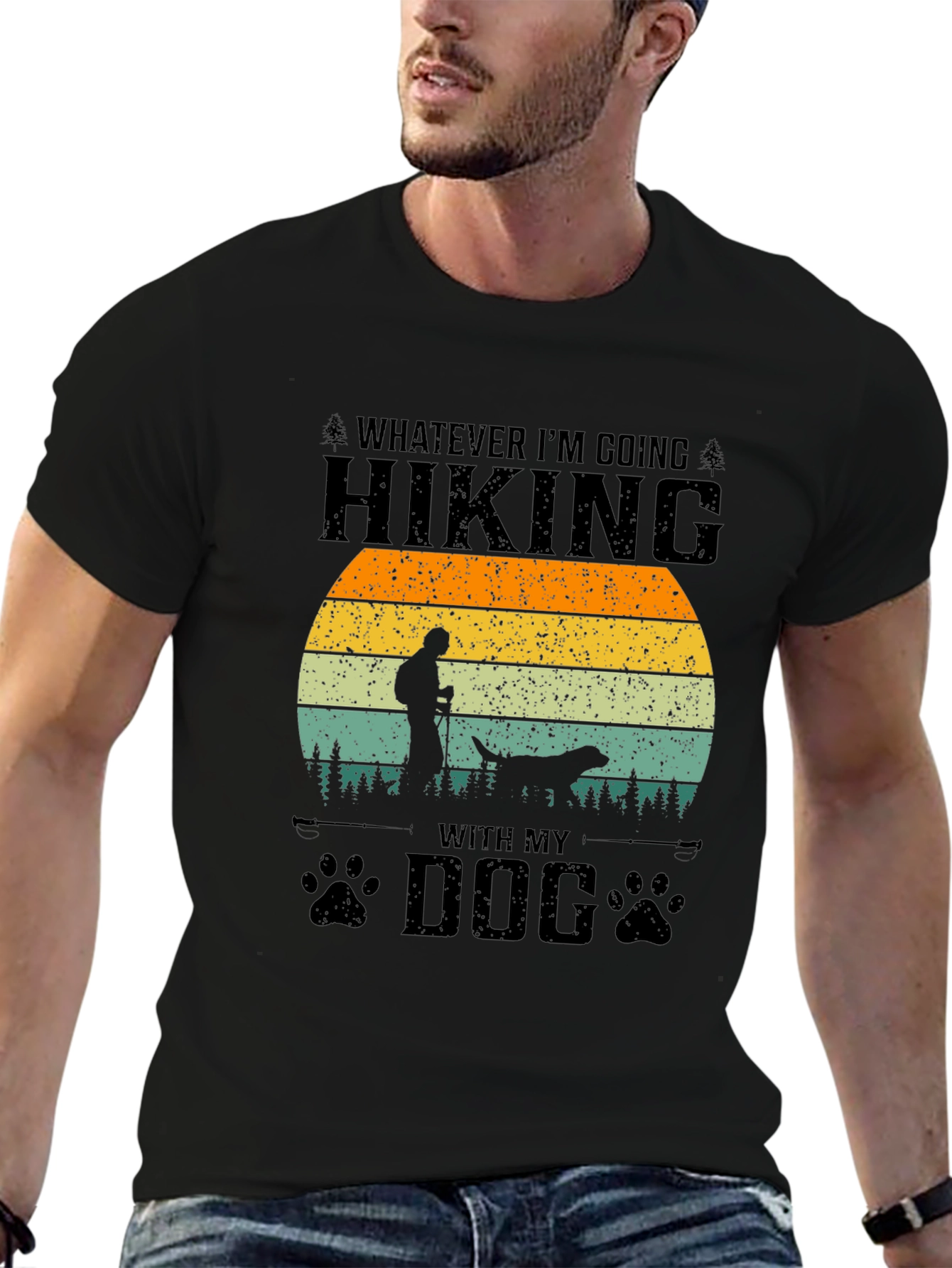 Black Hiking With My Dog Graphic Tee view 6