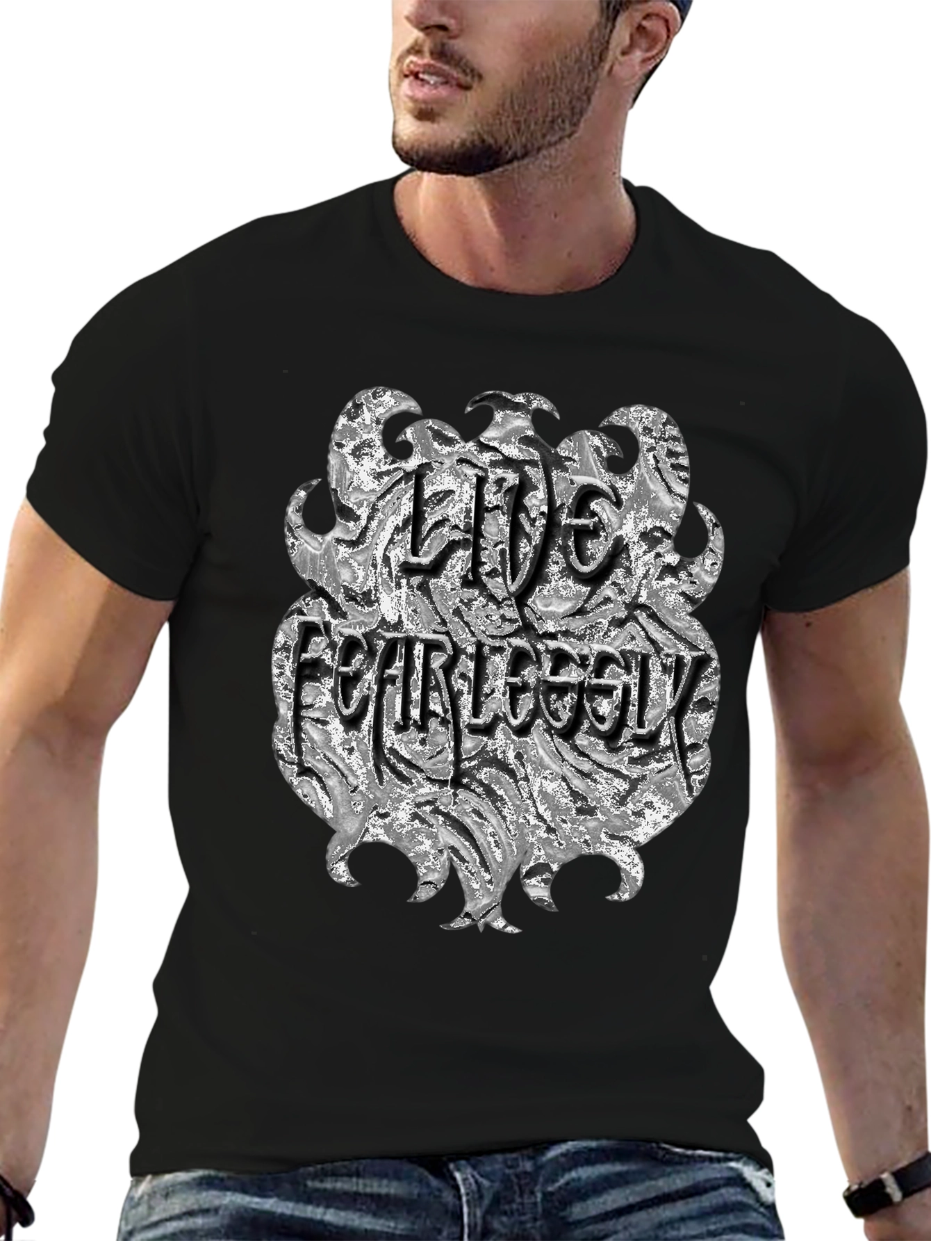 Black Live Fearlessly Graphic T-Shirt view 6