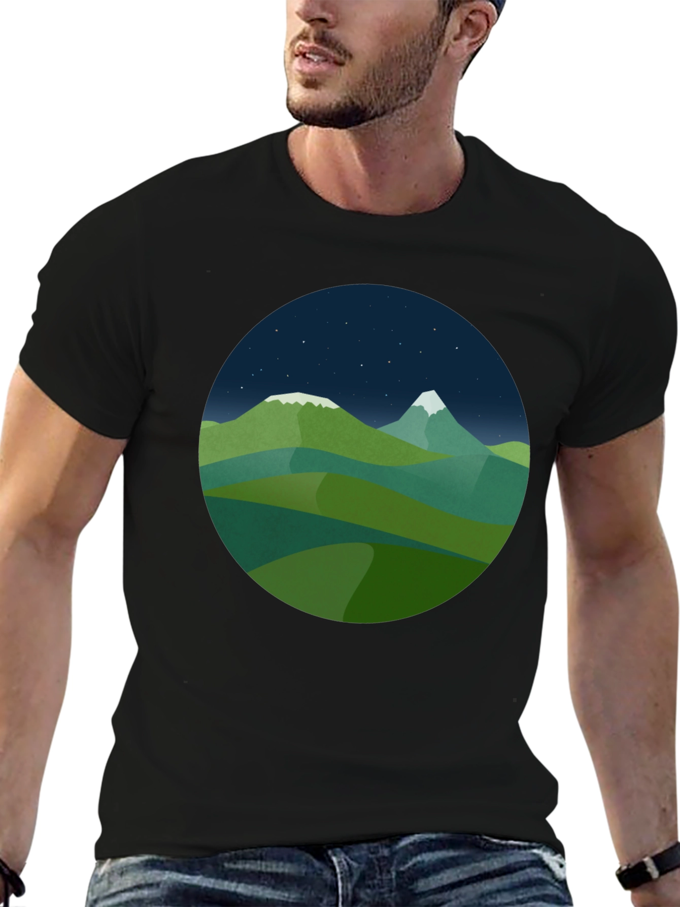 Black Mountain Vista Graphic Tee - Black Cotton Blend view 6