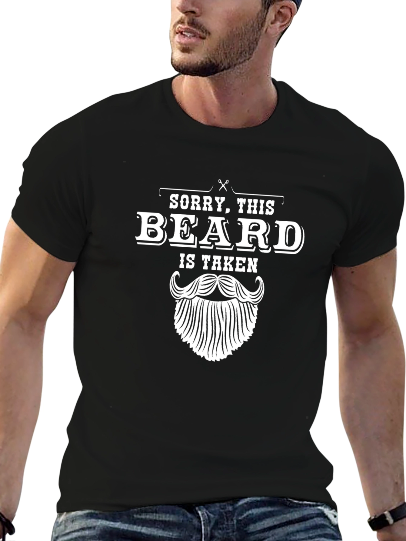 Black Sorry, This Beard Is Taken T-Shirt view 6
