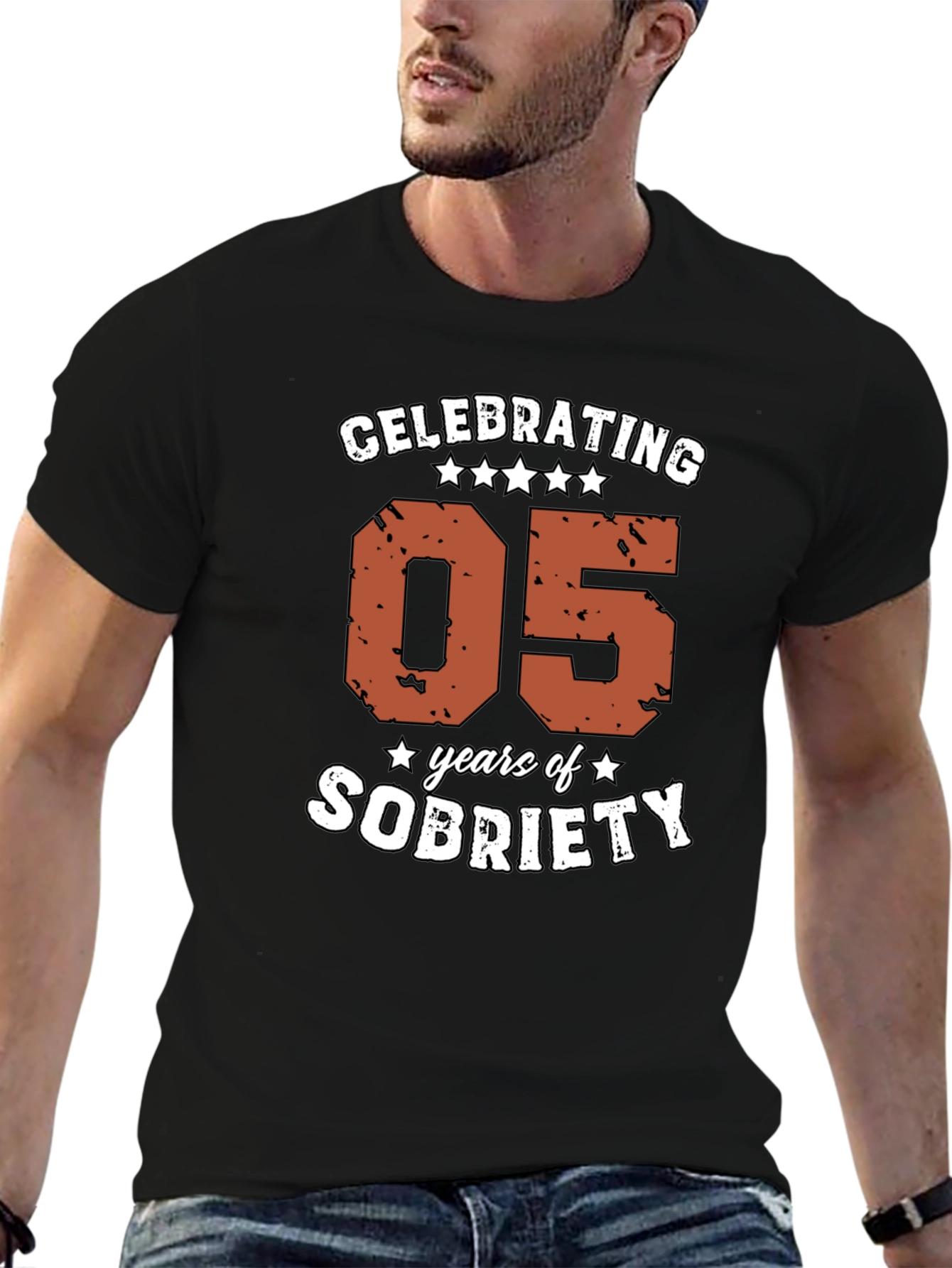 Black Celebrating 05 Years of Sobriety T-Shirt view 6