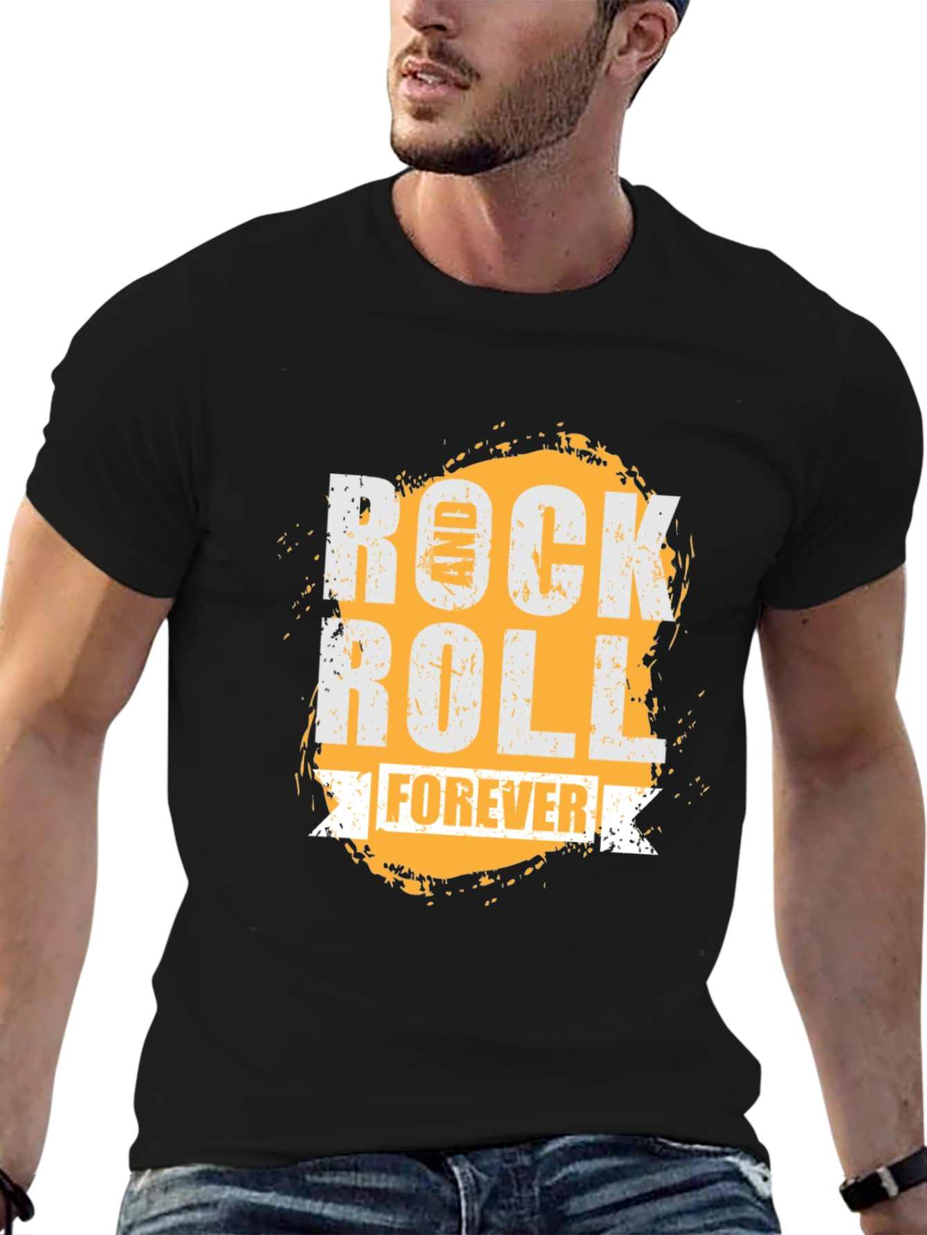 Black Rock and Roll Forever Graphic T-Shirt view 6
