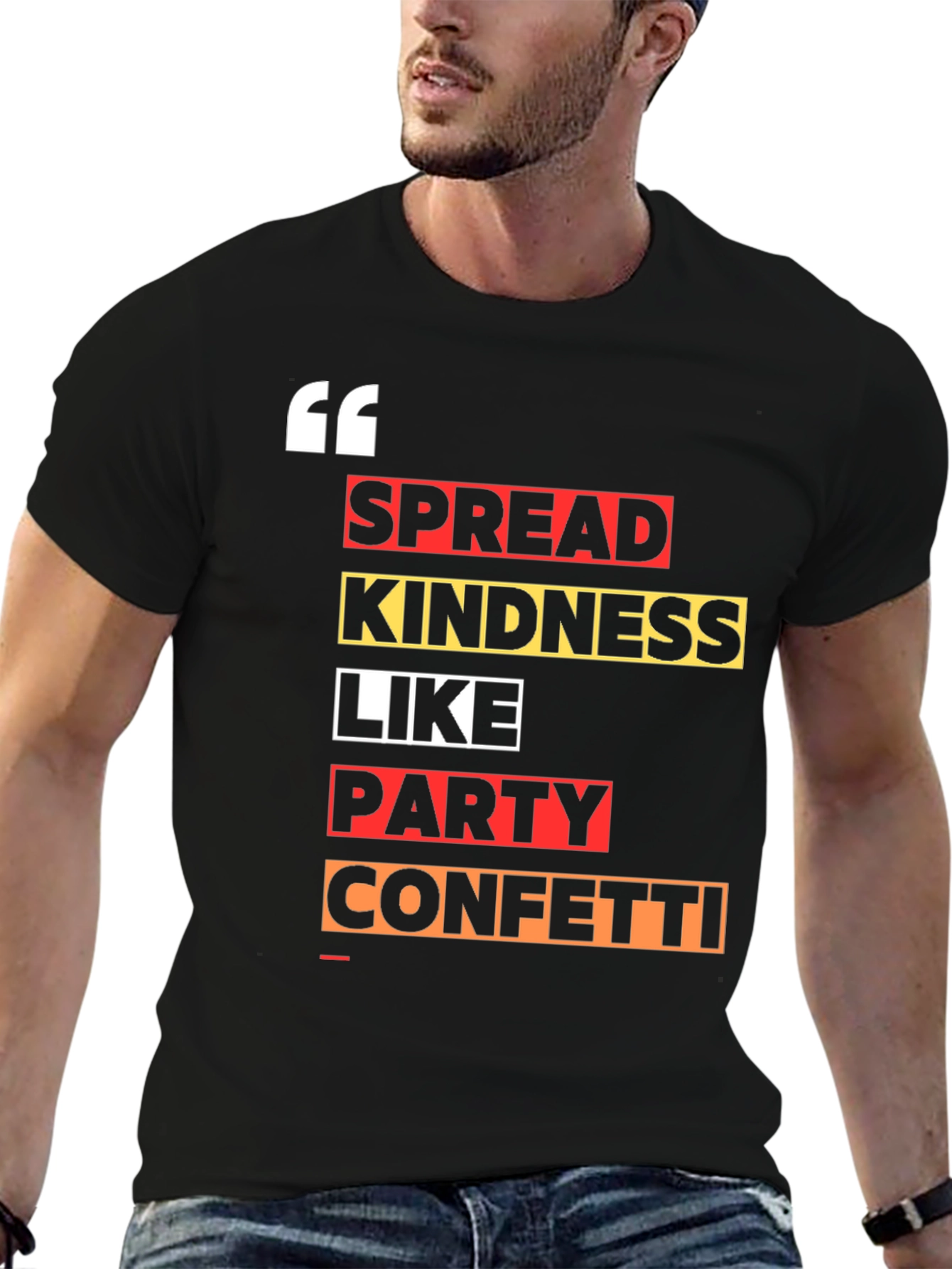 Black Spread Kindness Graphic Tee - Trendy Slogan Shirt view 6