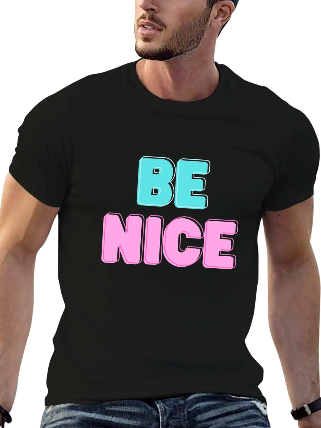 Black Be Nice Graphic T-Shirt - Casual Comfort Fit view 6