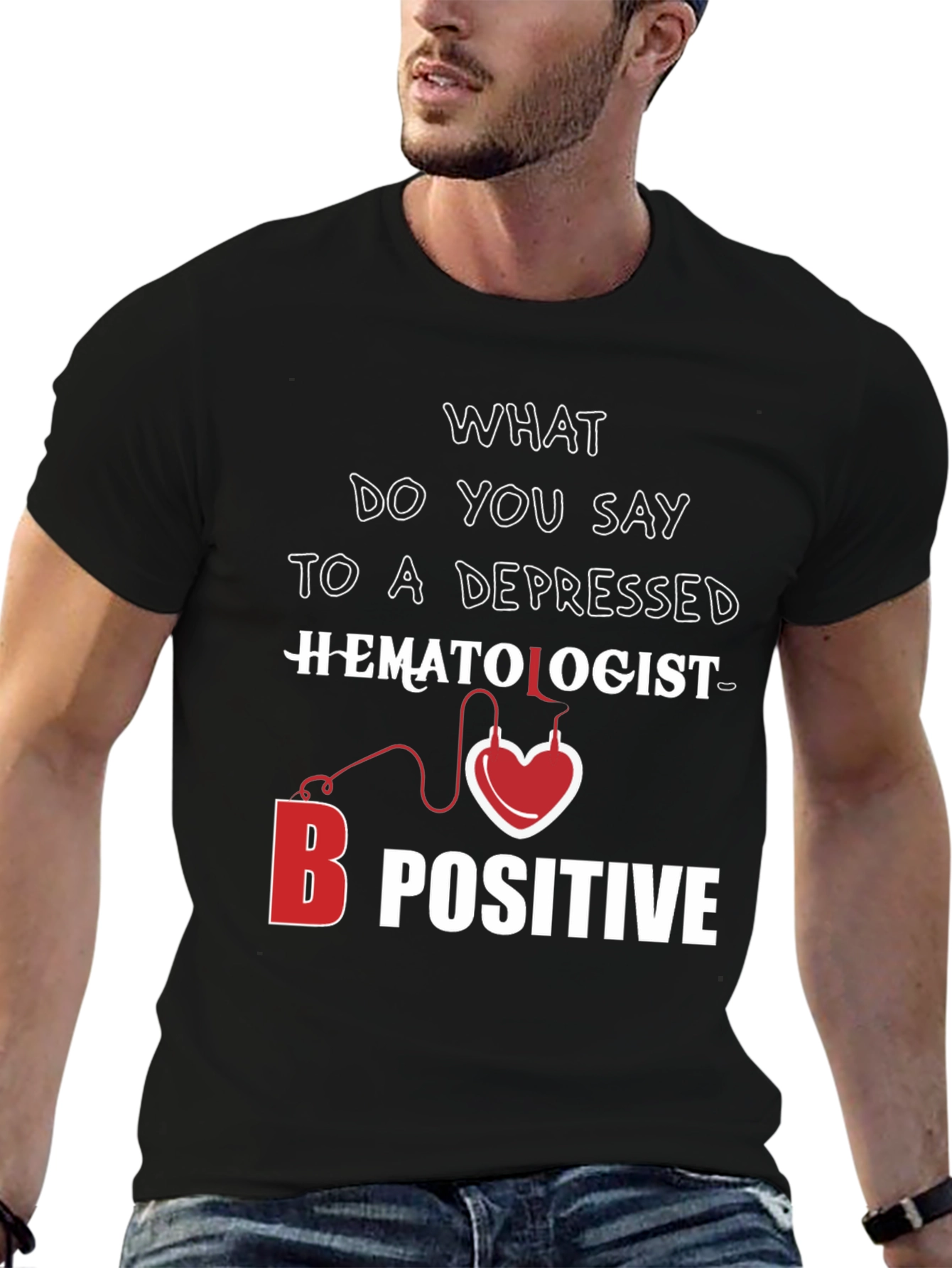 Black Hematologist B Positive T-Shirt view 6