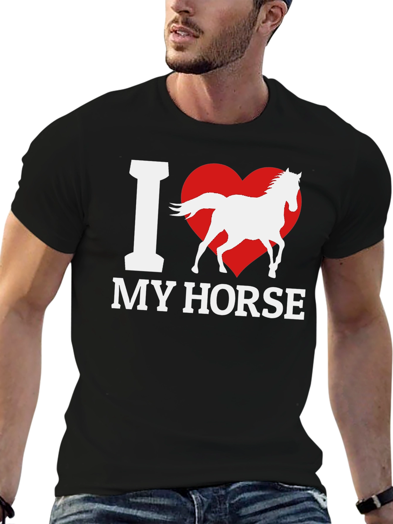 Black I Heart My Horse T-Shirt - Stylish Equestrian Tee view 6