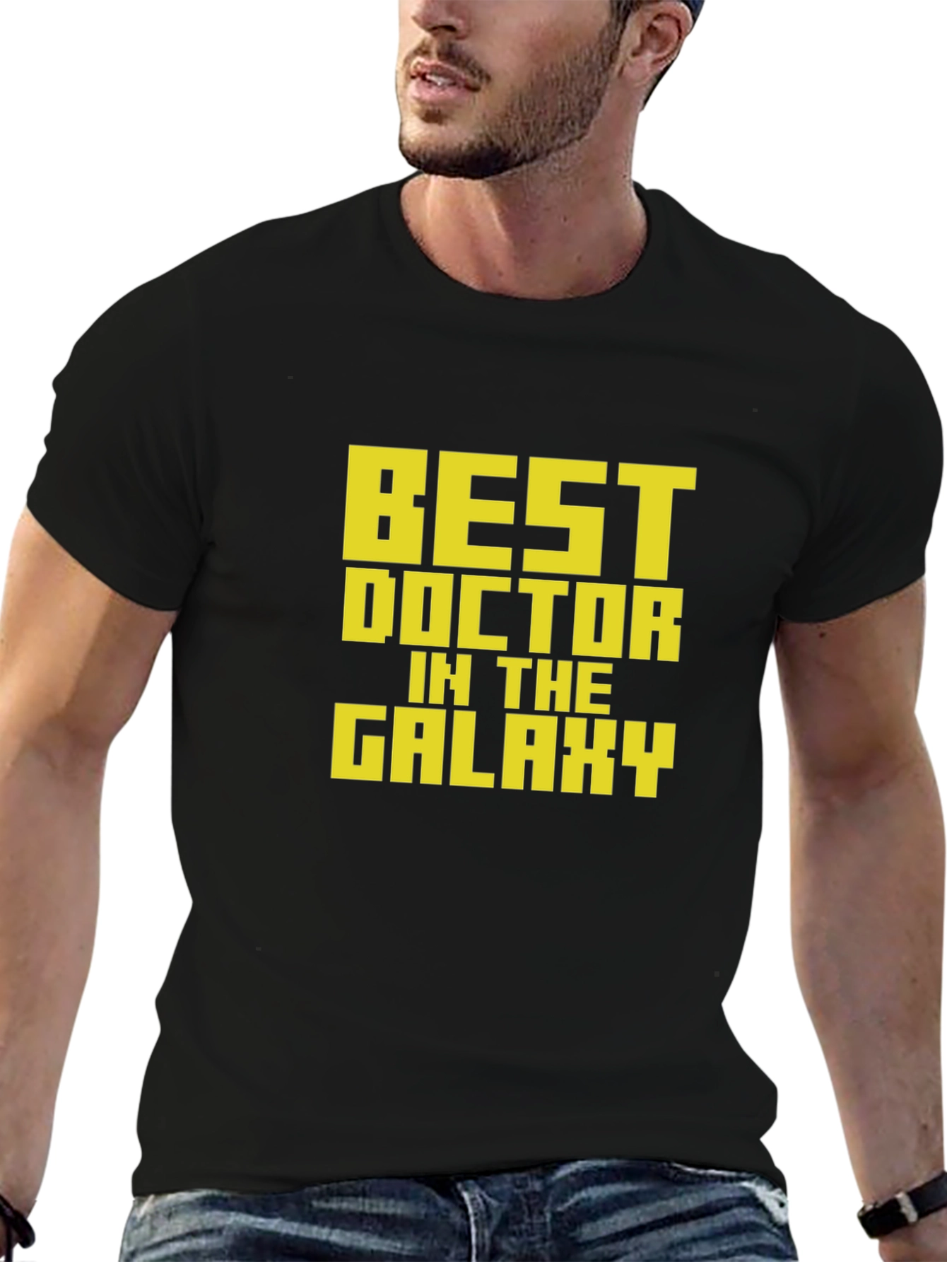 Black Best Doctor in The Galaxy T-Shirt view 6