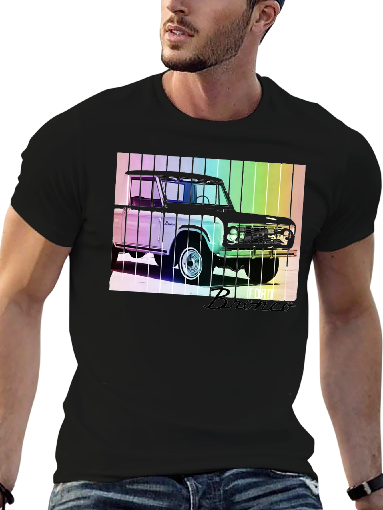 Black Retro Ford Bronco Graphic Tee view 6