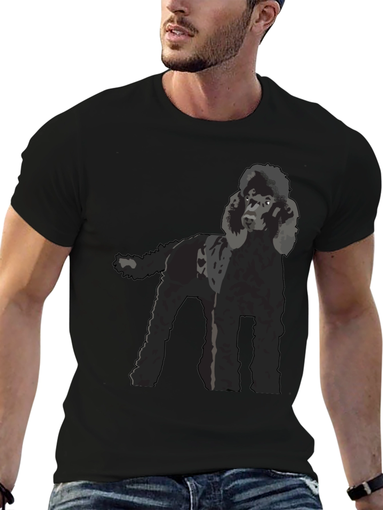 Black Poodle Graphic T-Shirt - Black Dog Lover Tee view 6