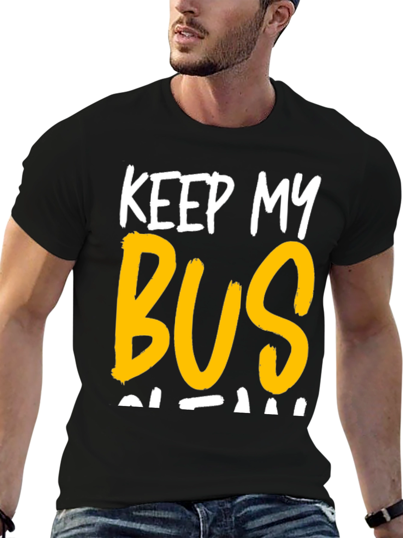 Black Keep My Bus Clean Graphic Tee view 6