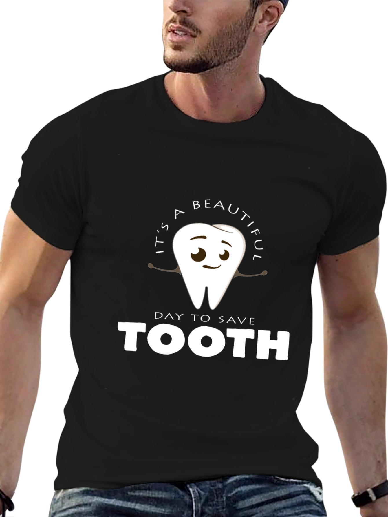 Black Funny Dental Hygienist T-Shirt: Save a Tooth view 6