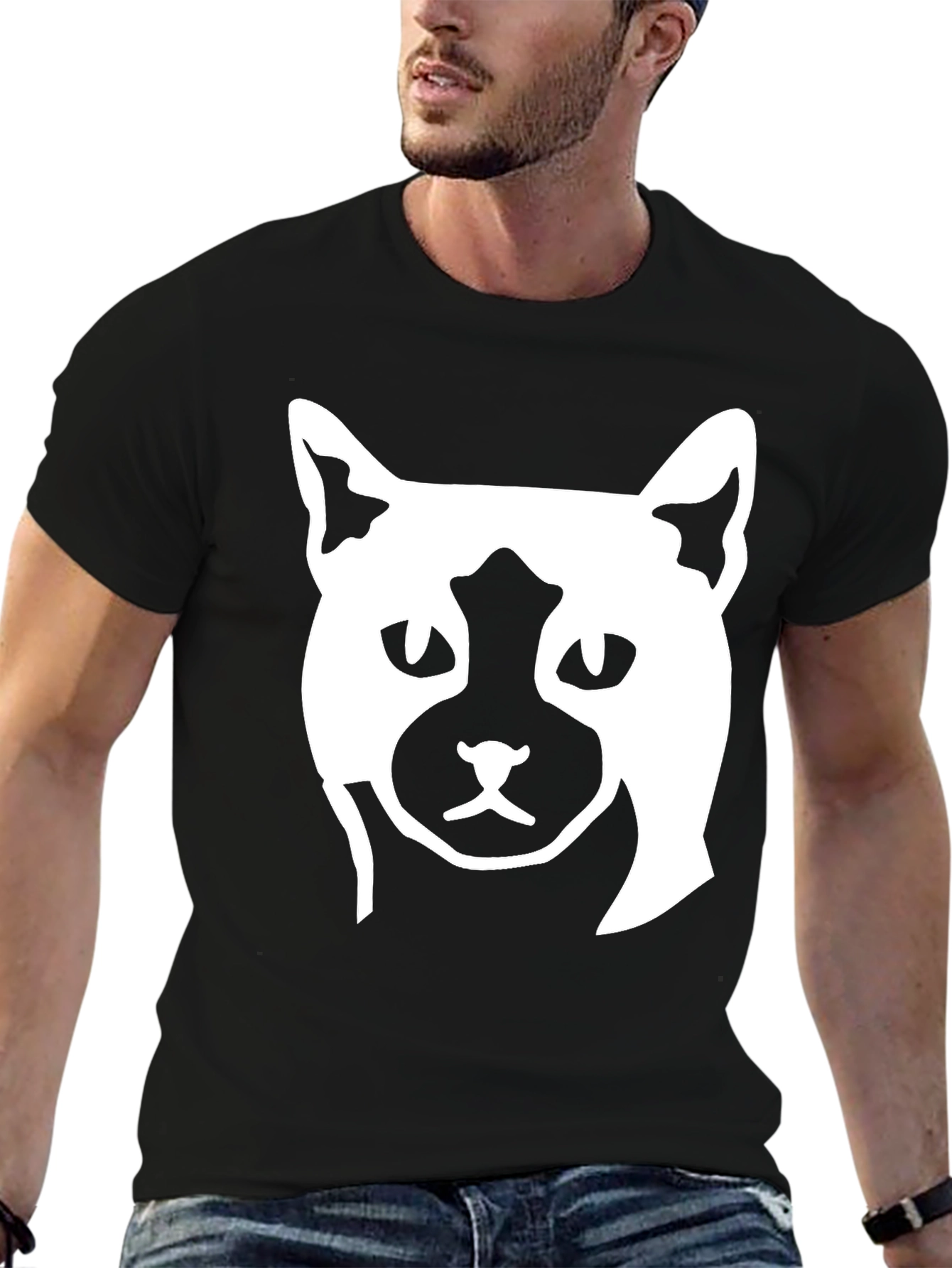 Black Cat Graphic Print T-Shirt view 6