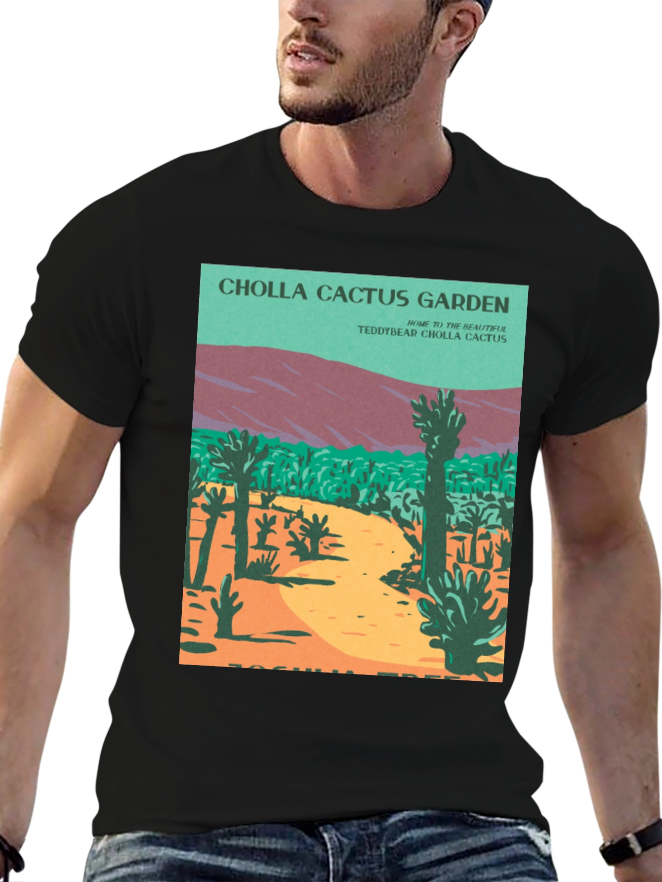 Black Cholla Cactus Garden Graphic Tee view 6