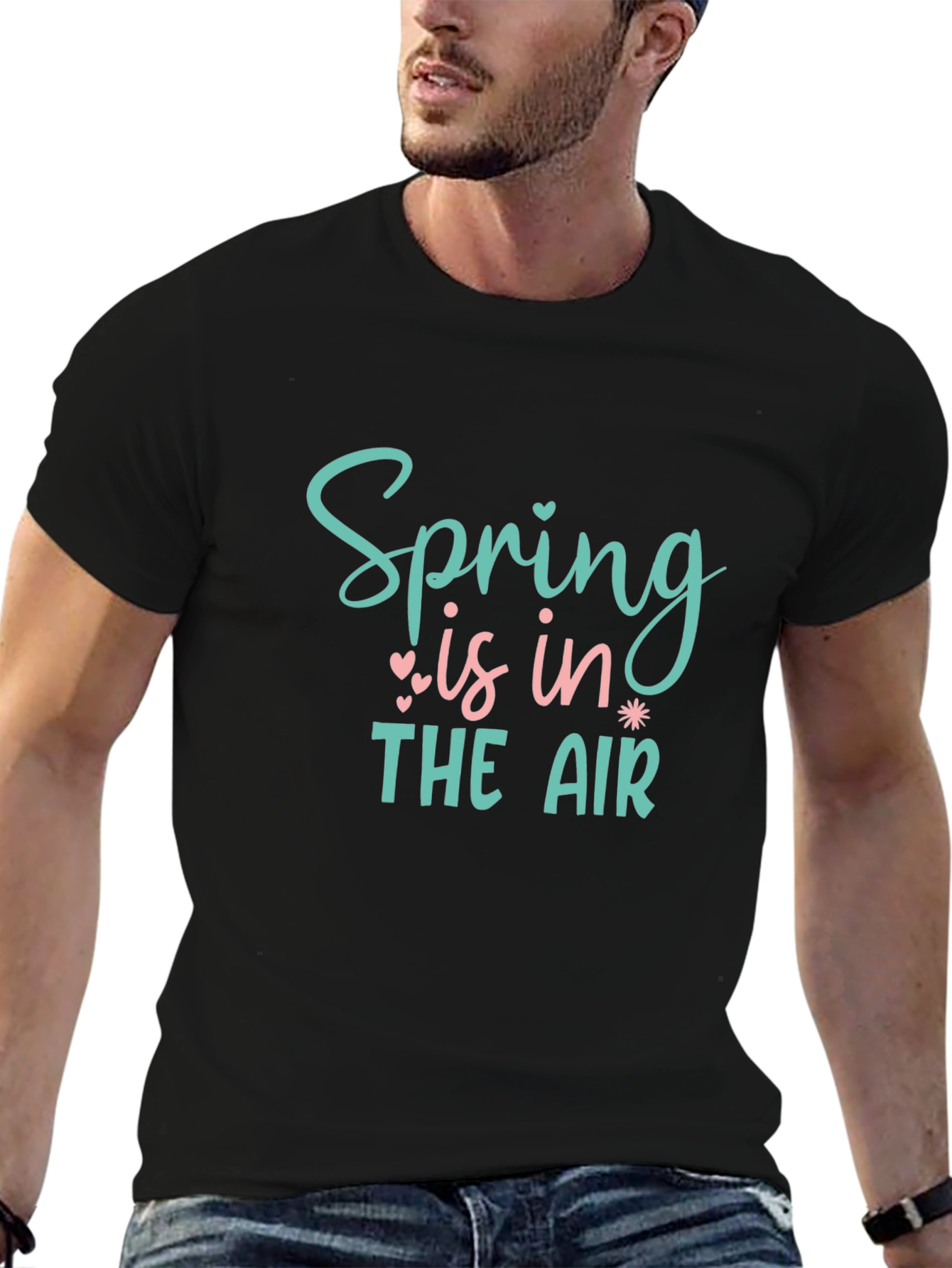Black Spring is in the Air Graphic Tee - Black view 6