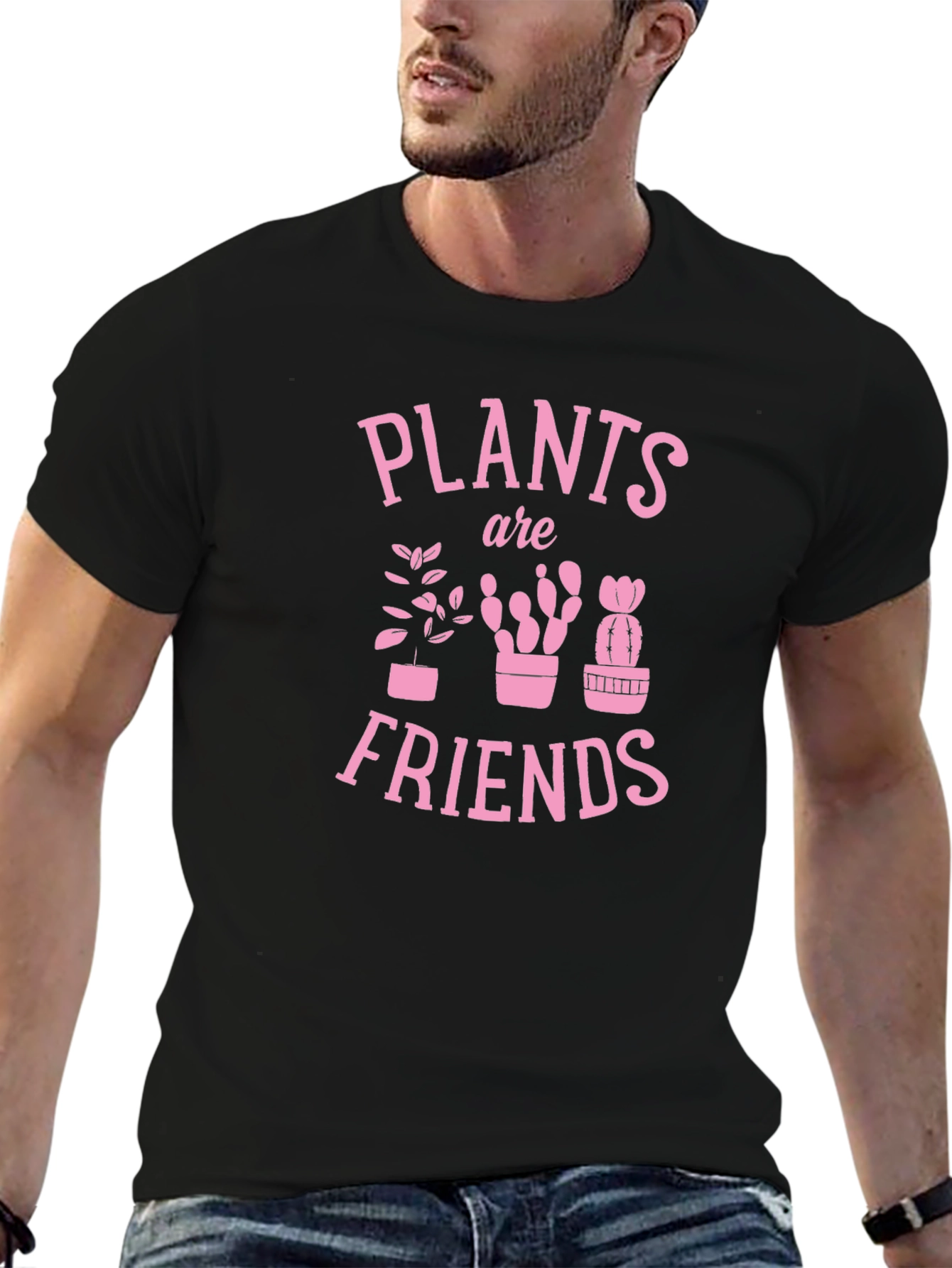 Black Plants Are Friends Graphic Tee - Black T-Shirt view 6